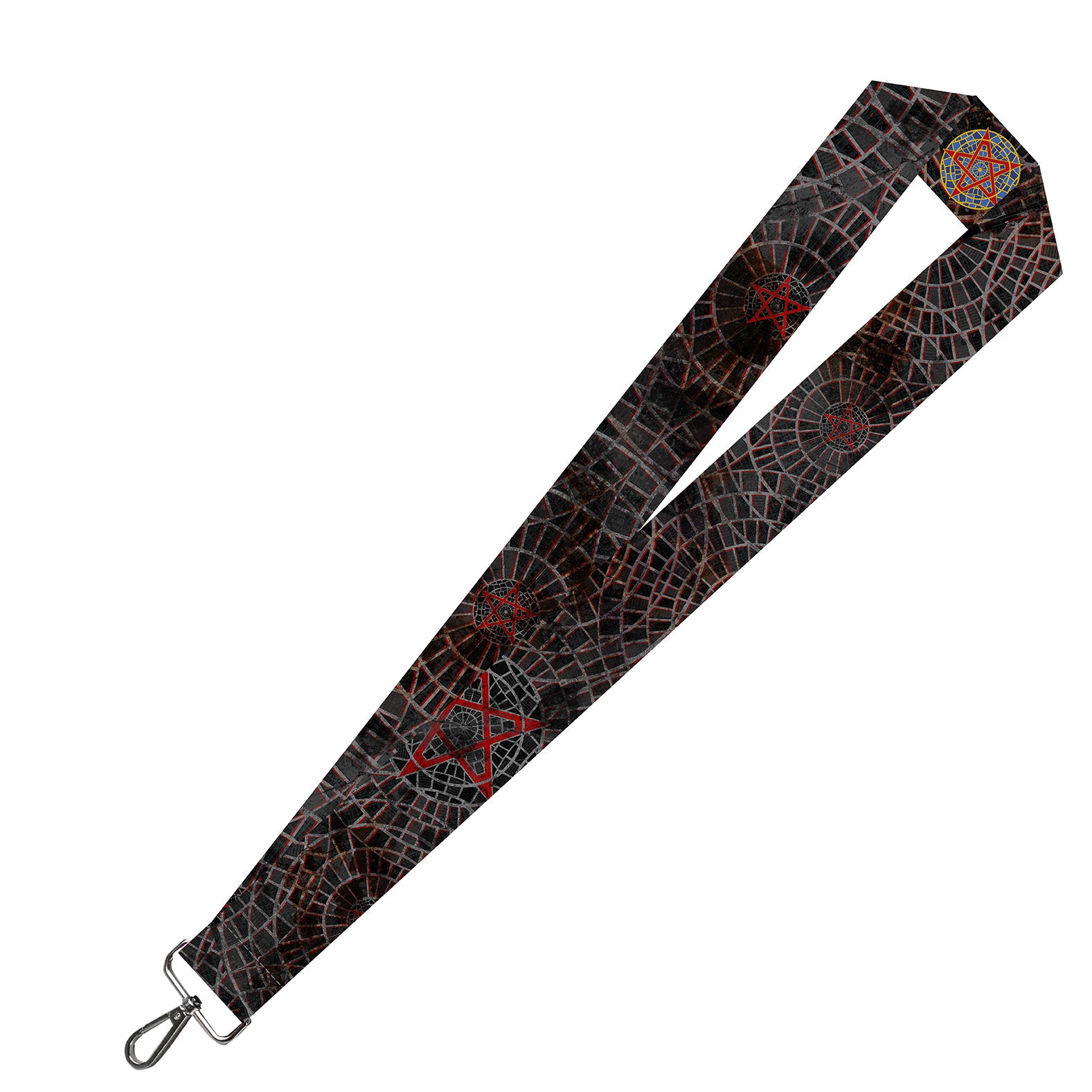 Goth Carpetgram Black Lanyard 1.5"