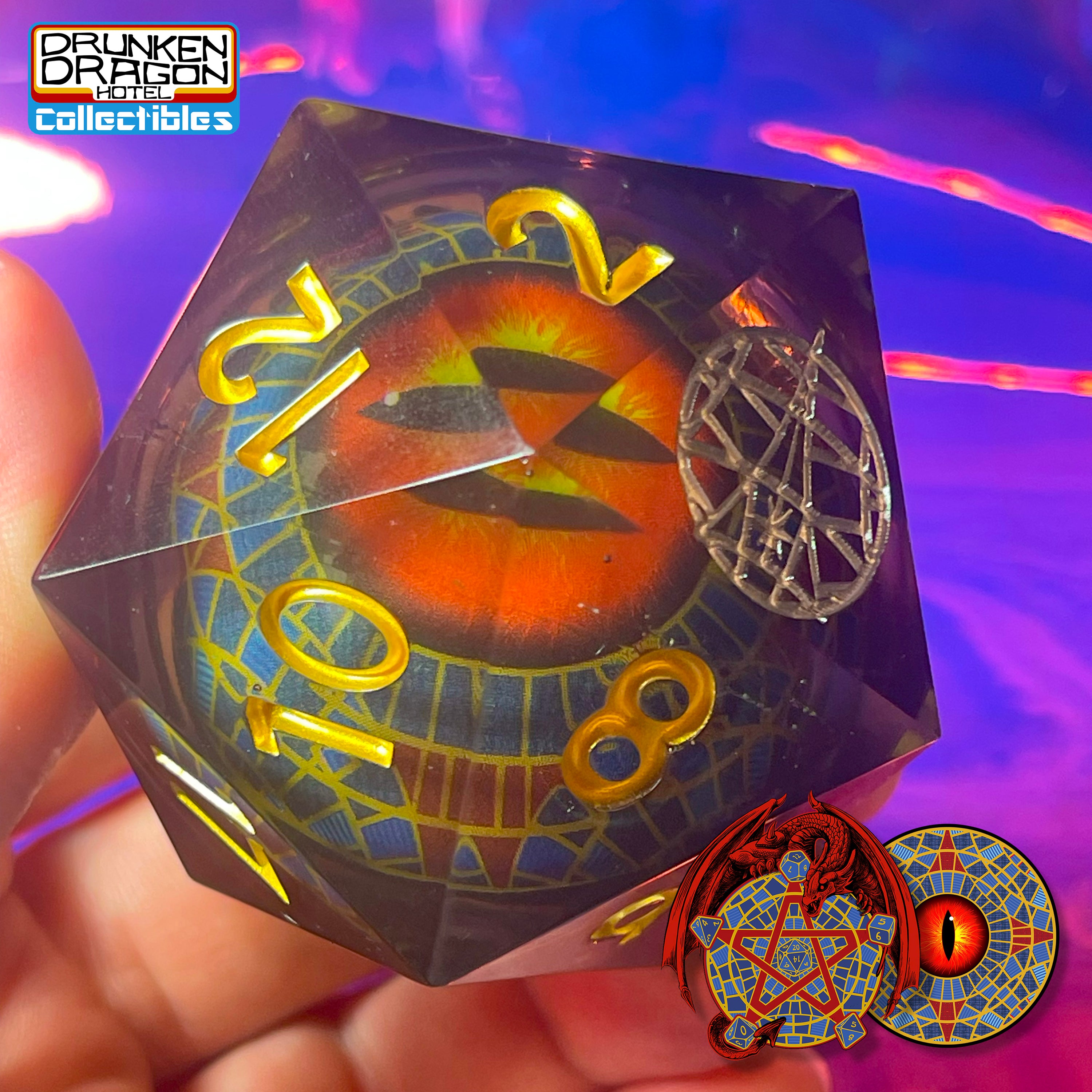 Giant 55mm D20 Moving Marriott Carpet Eye DnD Dice