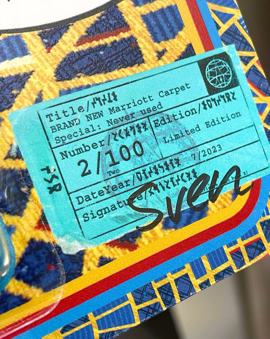 FRESH NEW Marriot Carpet with Coin! Artwork Signed