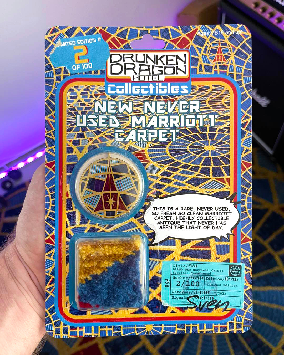 FRESH NEW Marriot Carpet with Coin! Artwork Signed