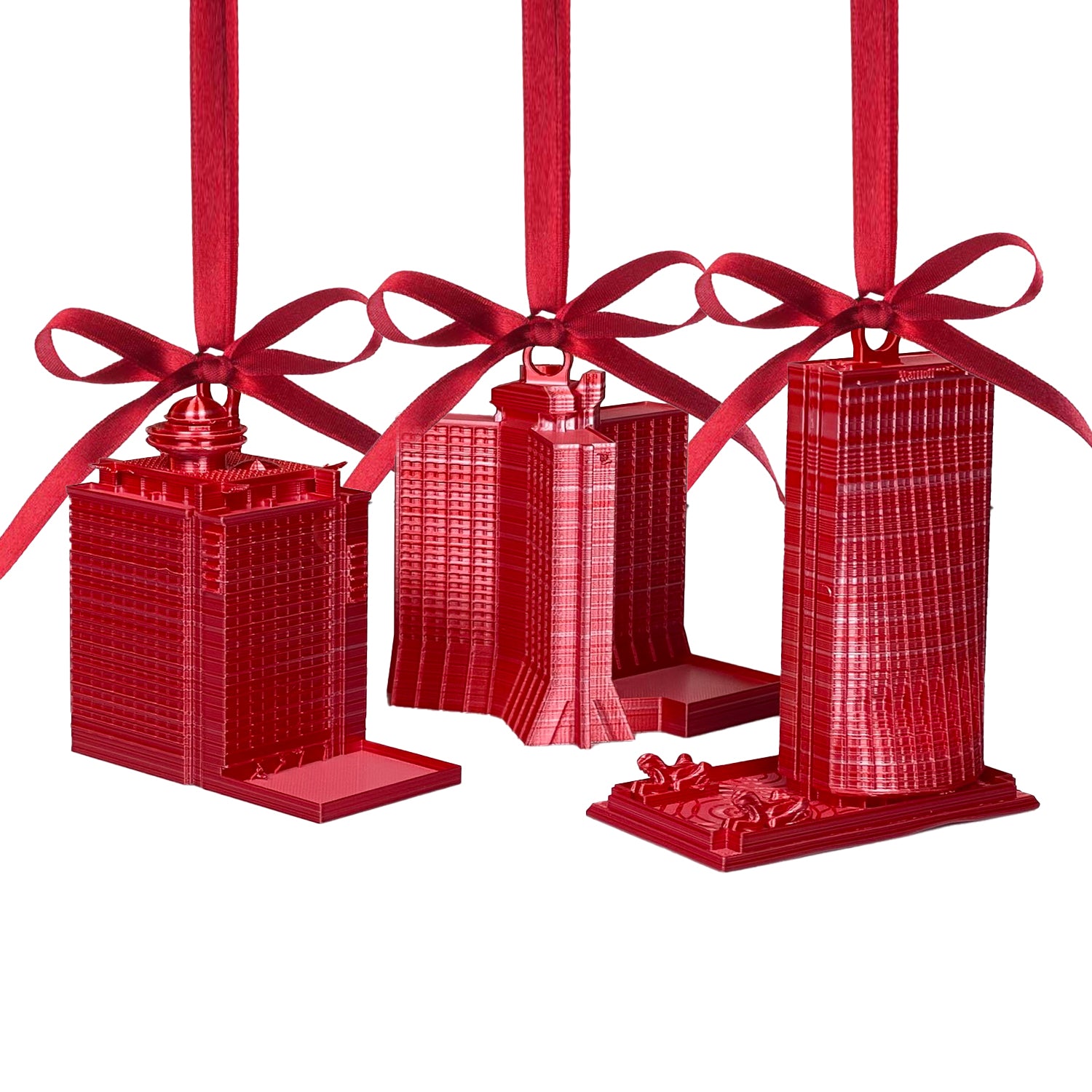 Tree Ornaments 3x Hilton, Hyatt and Marriott Pepermint red/white limited ed.10