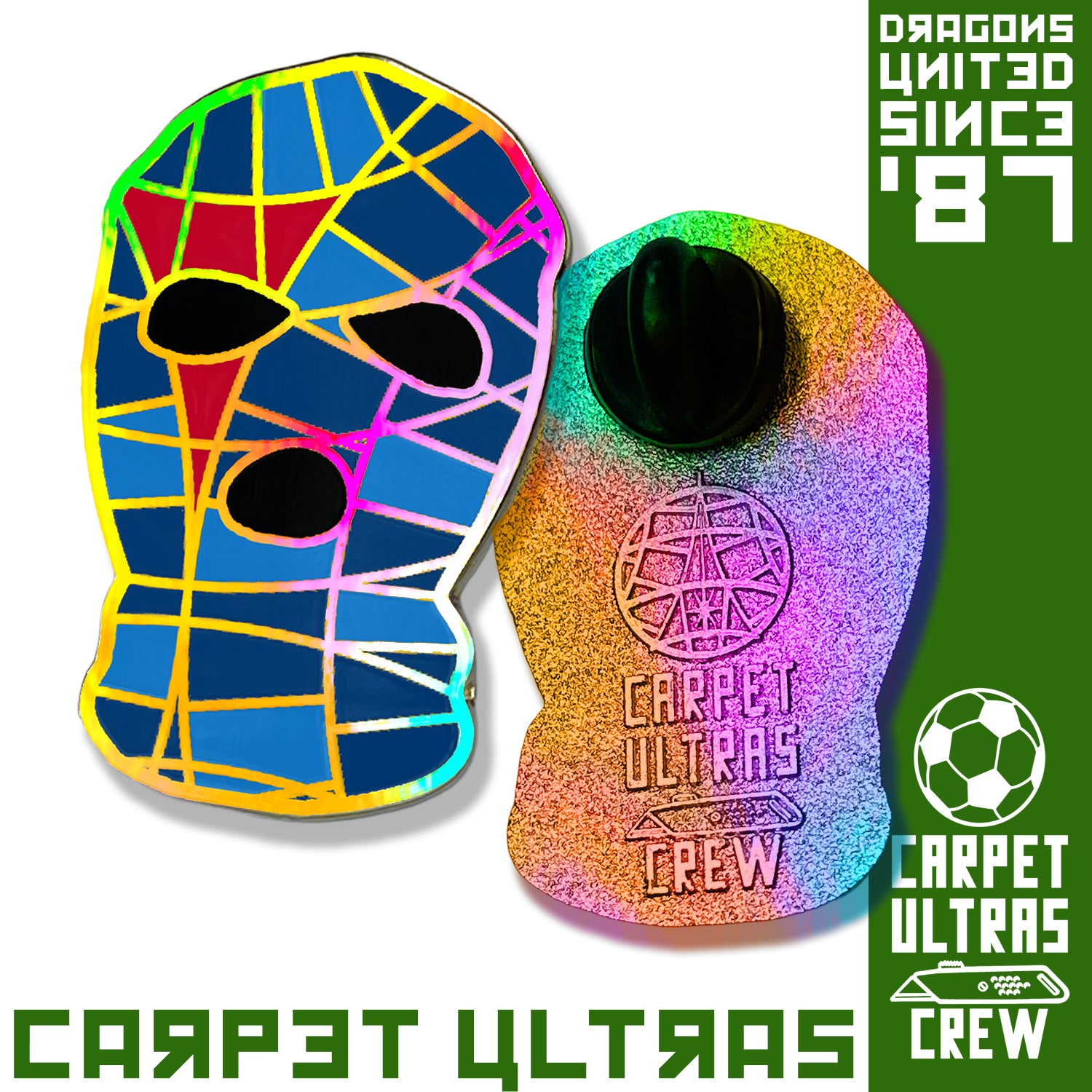 Rainbow Metal Carpet Ultras Soccer Enamel Pin 1.5" Only15 made