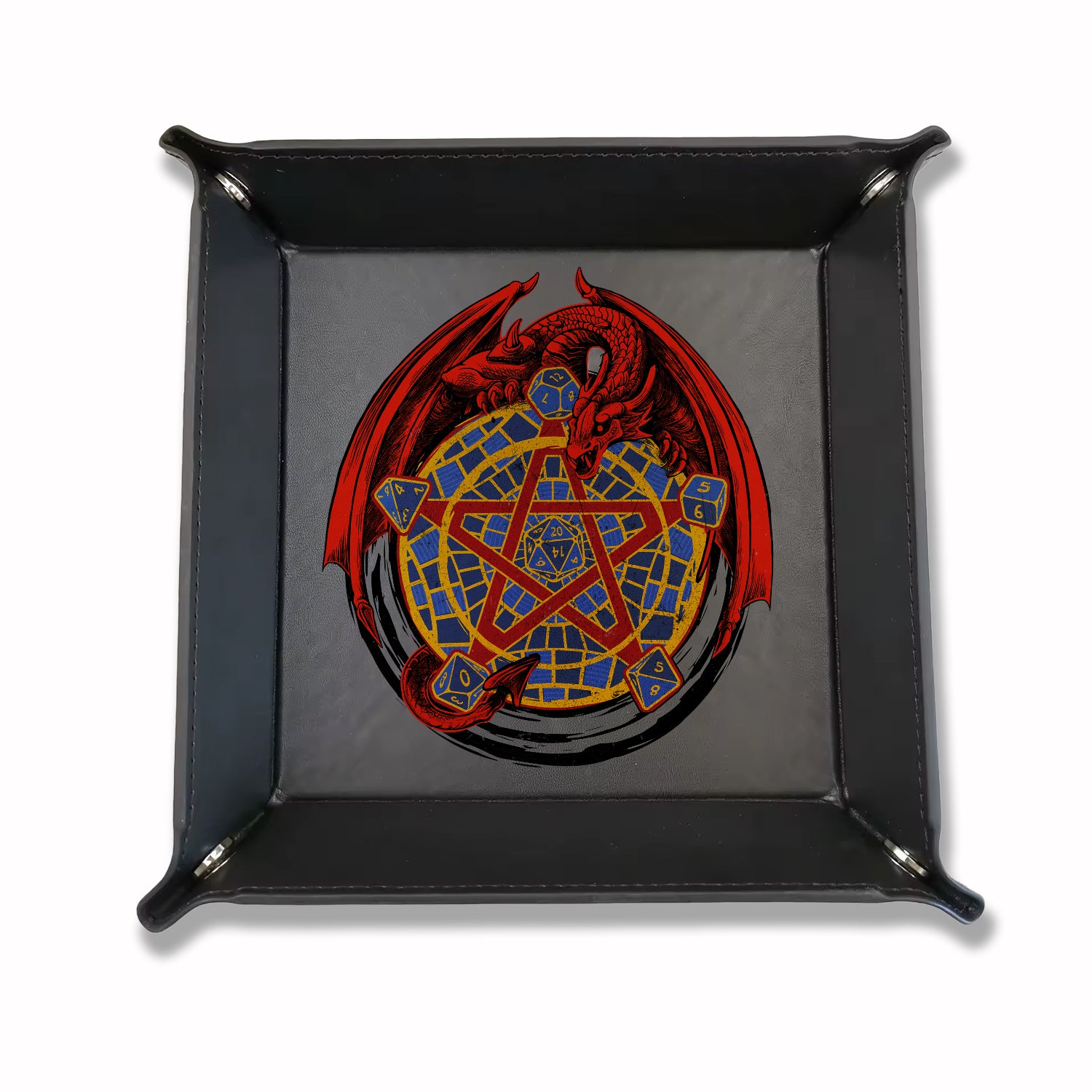 Drunken Dragon Hotel Dice dnd Tray 8"