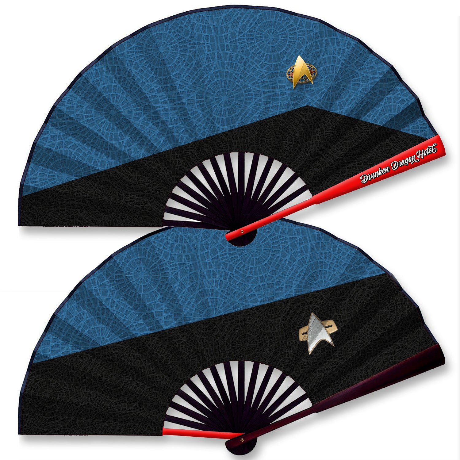 DDH Star Trek Carpet Hand Fan Blue