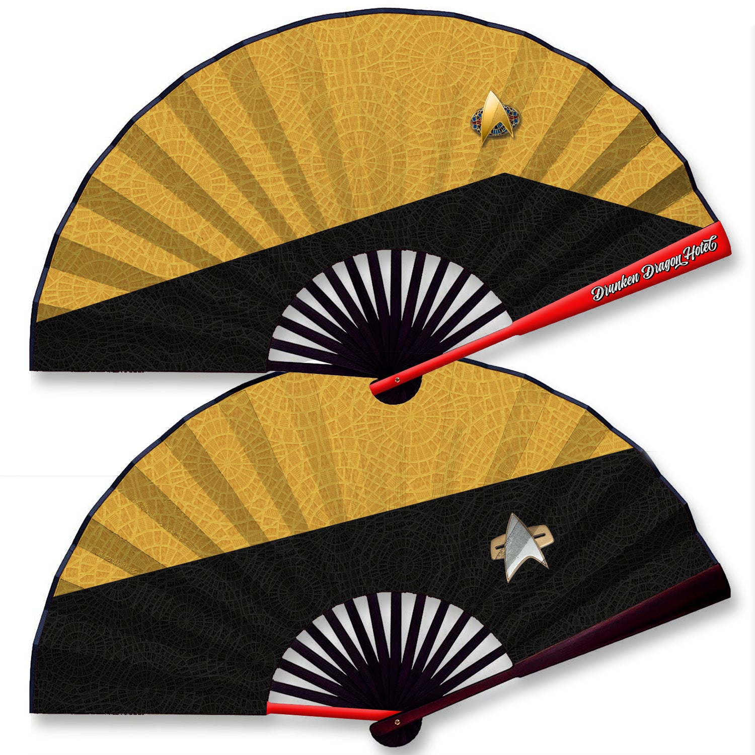 DDH Star Trek Carpet Hand Fan Yellow