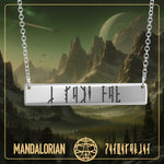 Star Wars Mandalorian Language Necklace, Sterling Silver