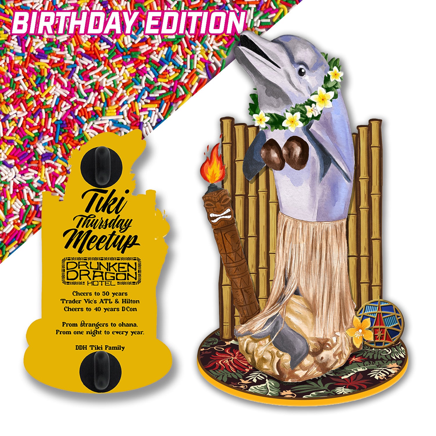 DDH Tiki Thursday Meetup – 3D Dolphin Enamel Pin