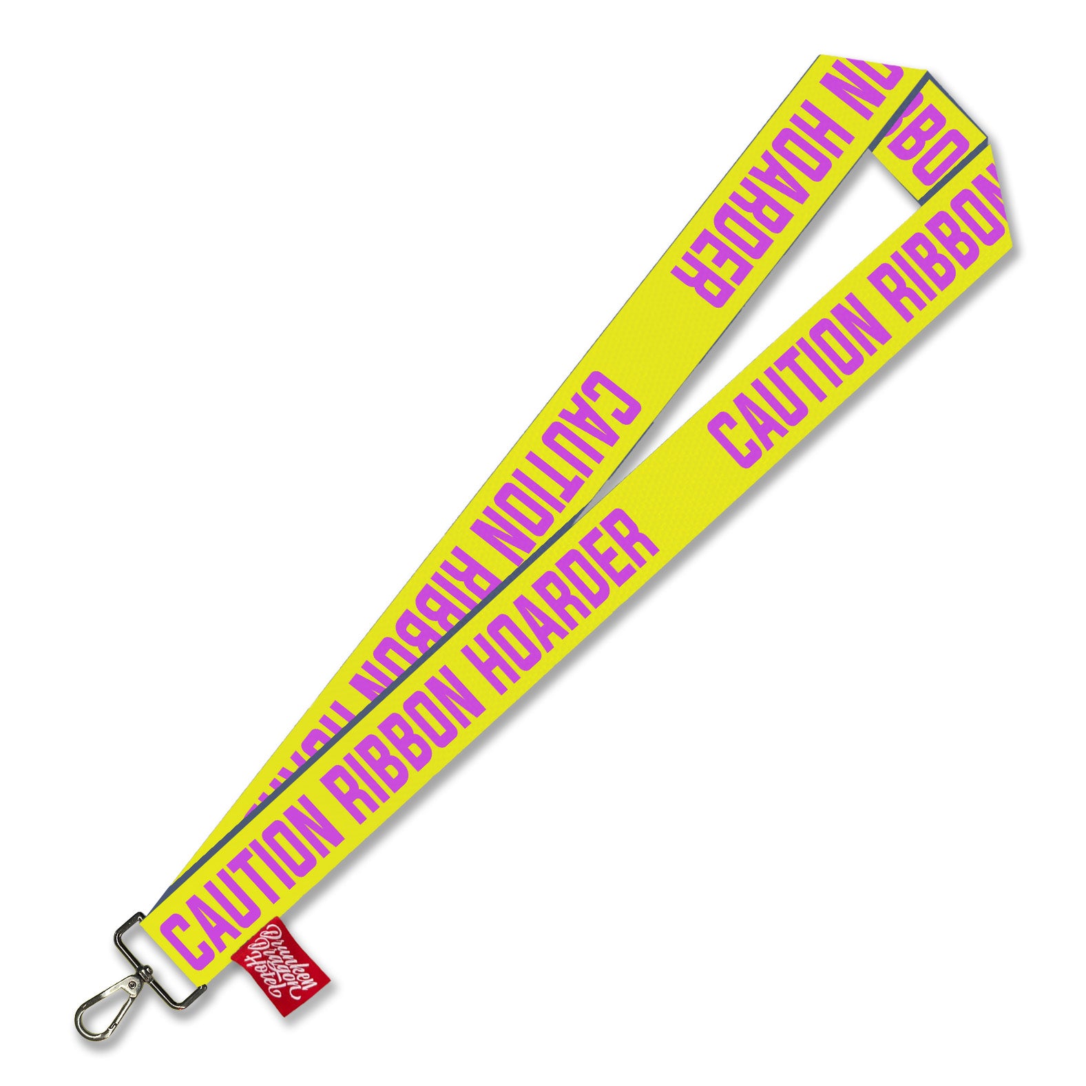 Caution Ribbon Hoarder Lanyard 1.3"