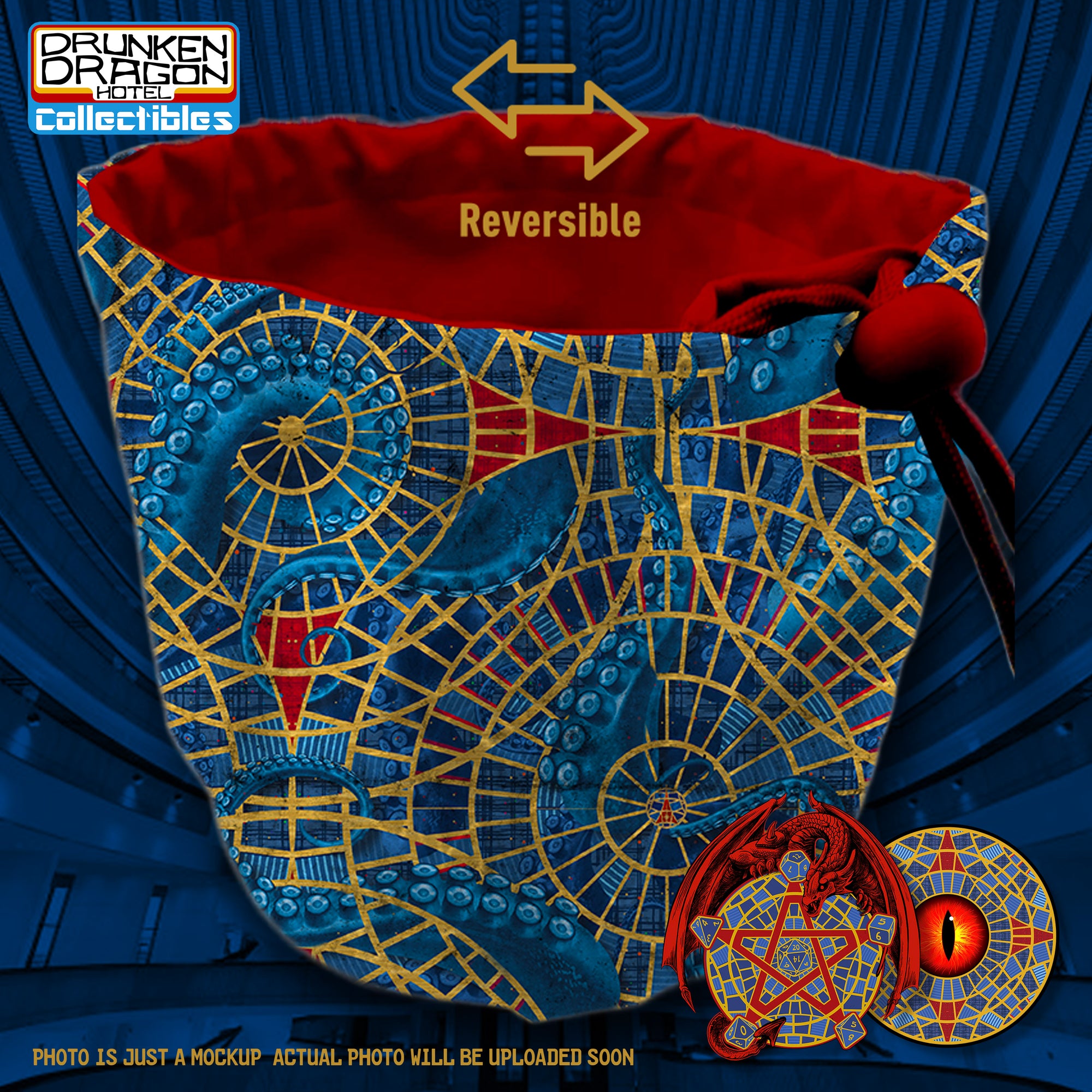 DDH DnD Reversible Dice Bag Cthulhu Carpet Edition Large