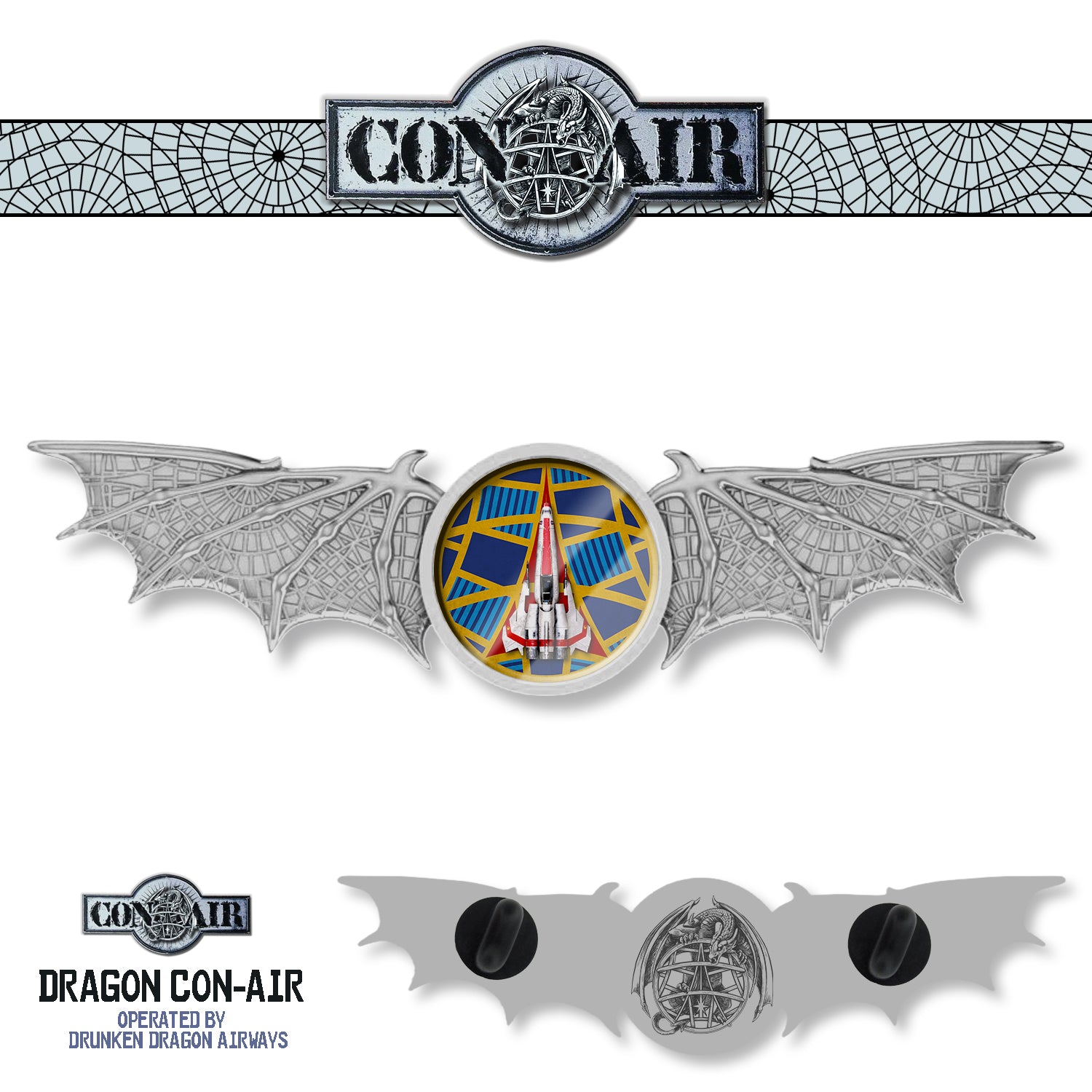 DDH Con-Air "Pilot Dragon Wing" Pin BSG/DDH