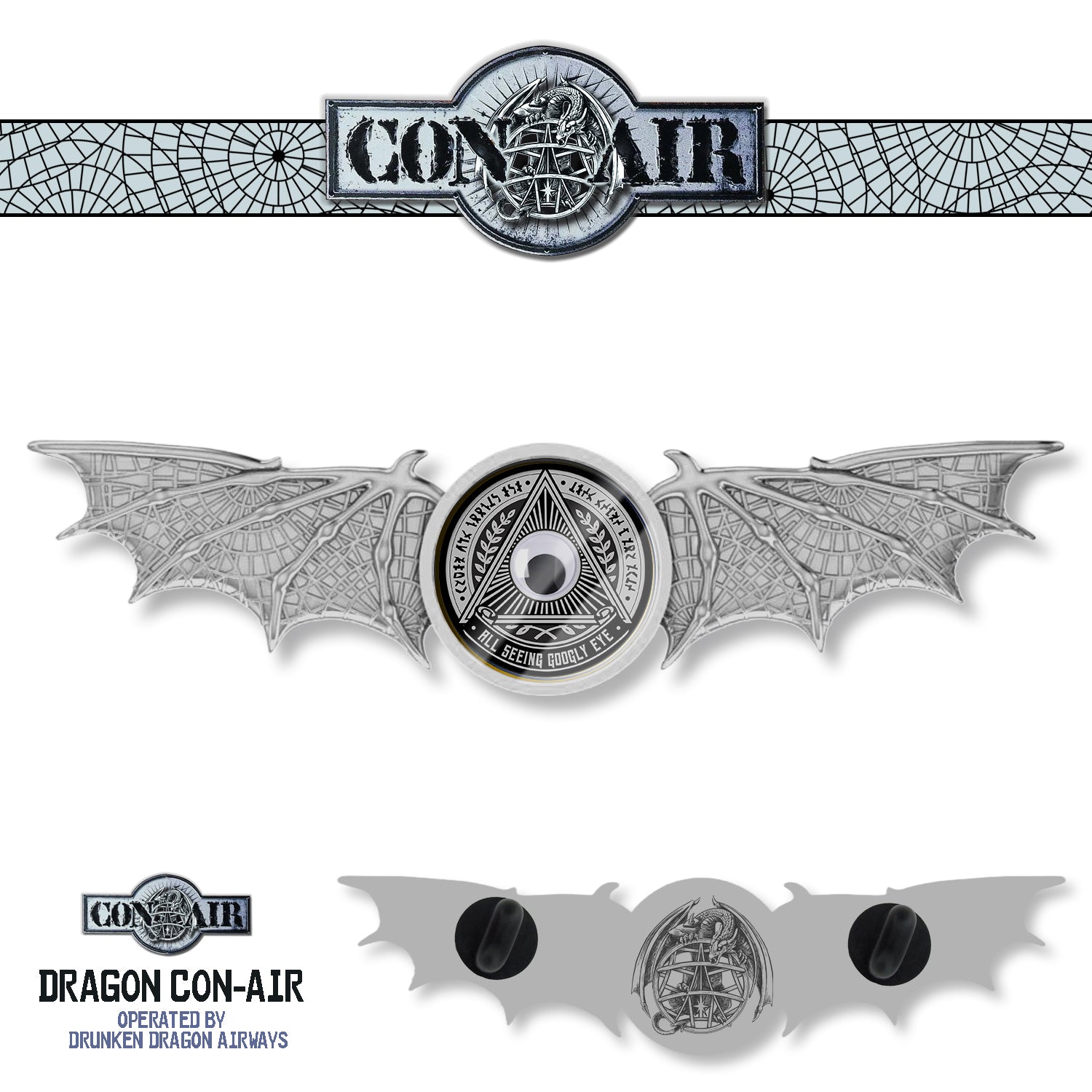 DDH Con-Air "Pilot Dragon Wing" Pin All seeing Eye