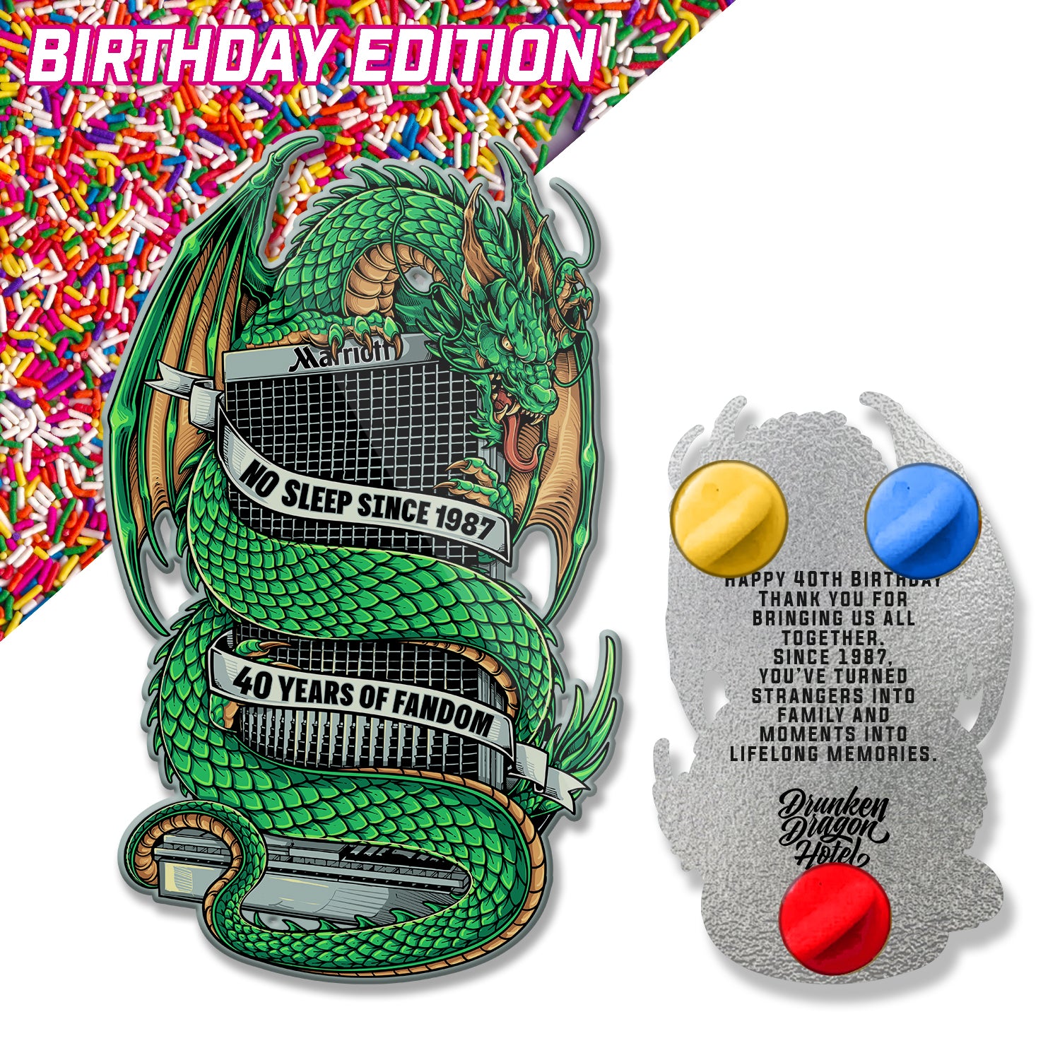 The DDH 40th Birthday Enamel Pin