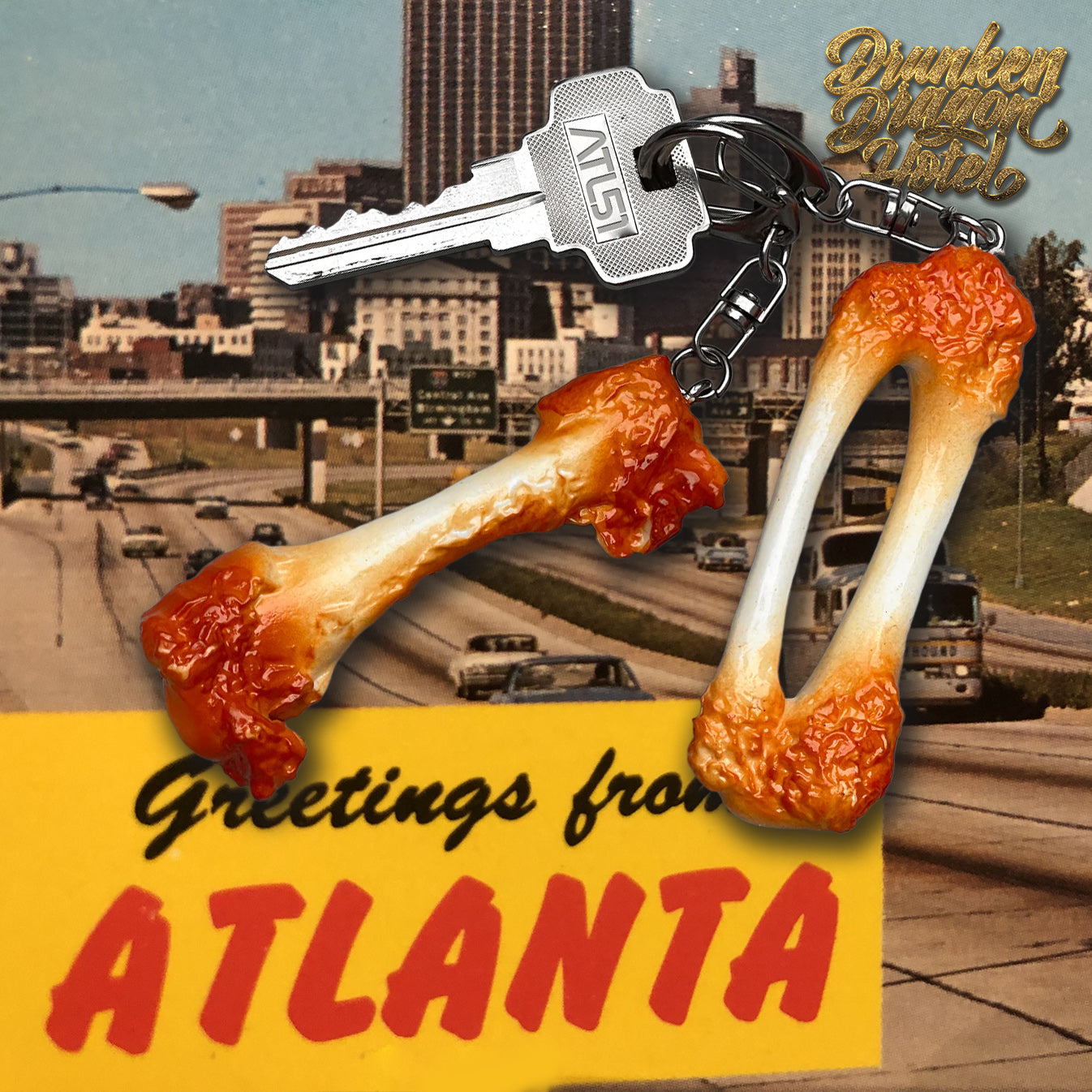 The Original Atlanta Wing Bones keychain