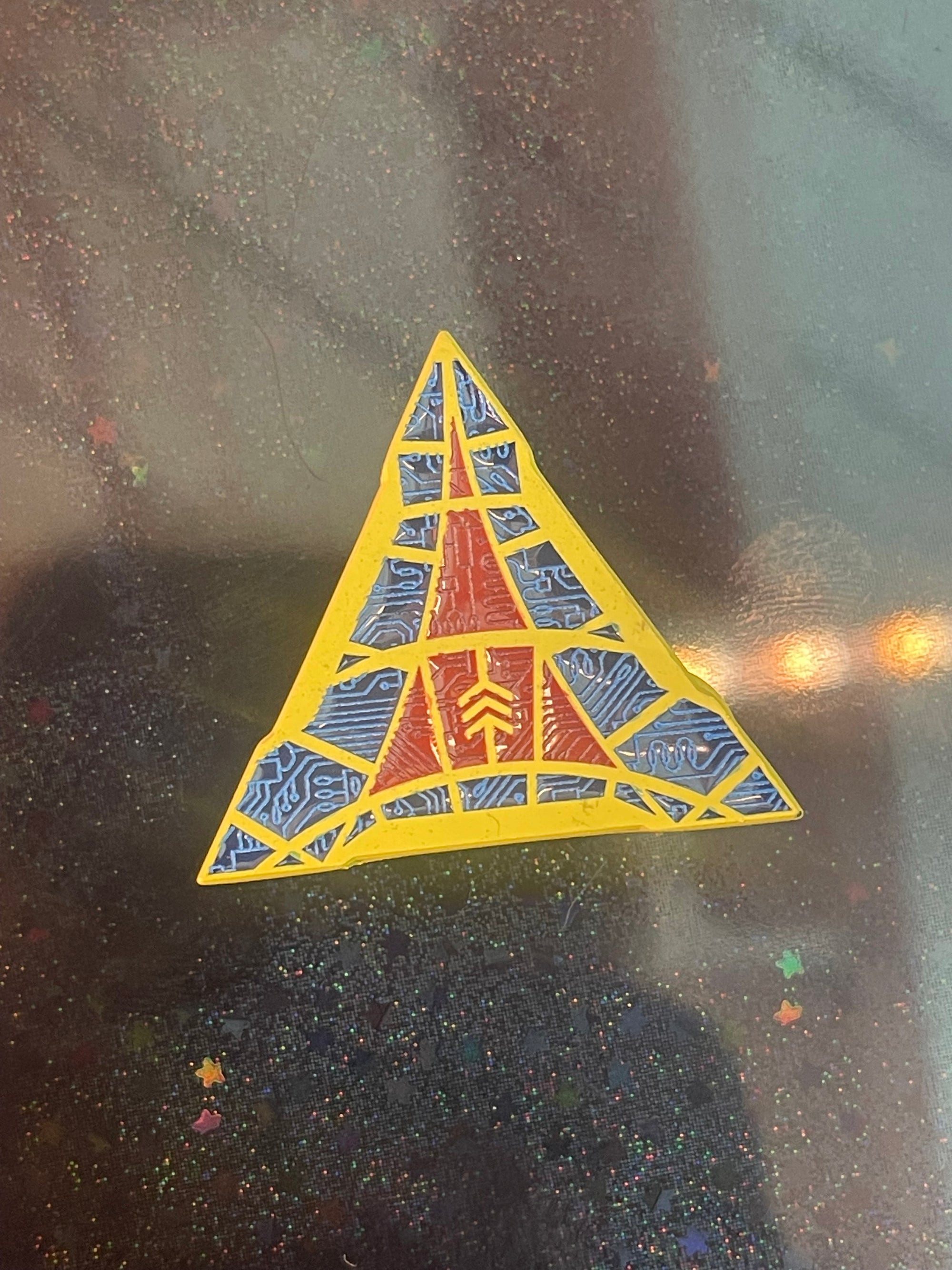 Neon Yellow 2077 DDH Logo Enamel Pin 1"