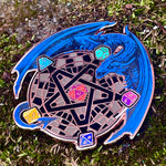 DnD Drunken Dragon Hotel 3.25" Carpetgram Pin Copper Blue limited edition only 30 made