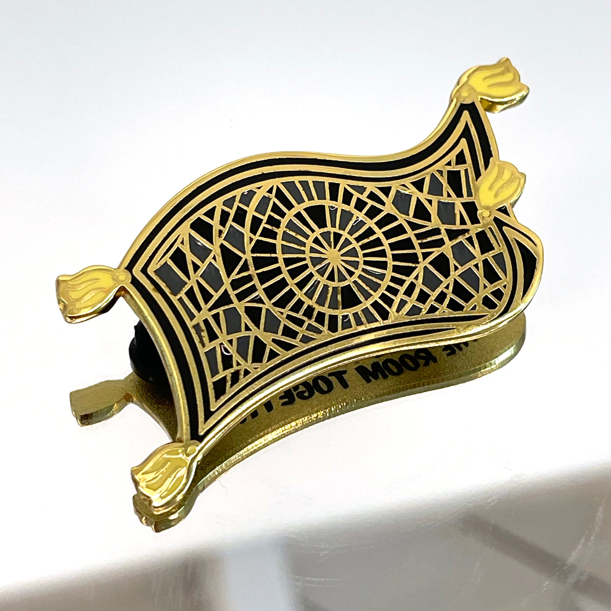 Black/Gold Magic Rug Enamel Pin 2.4"