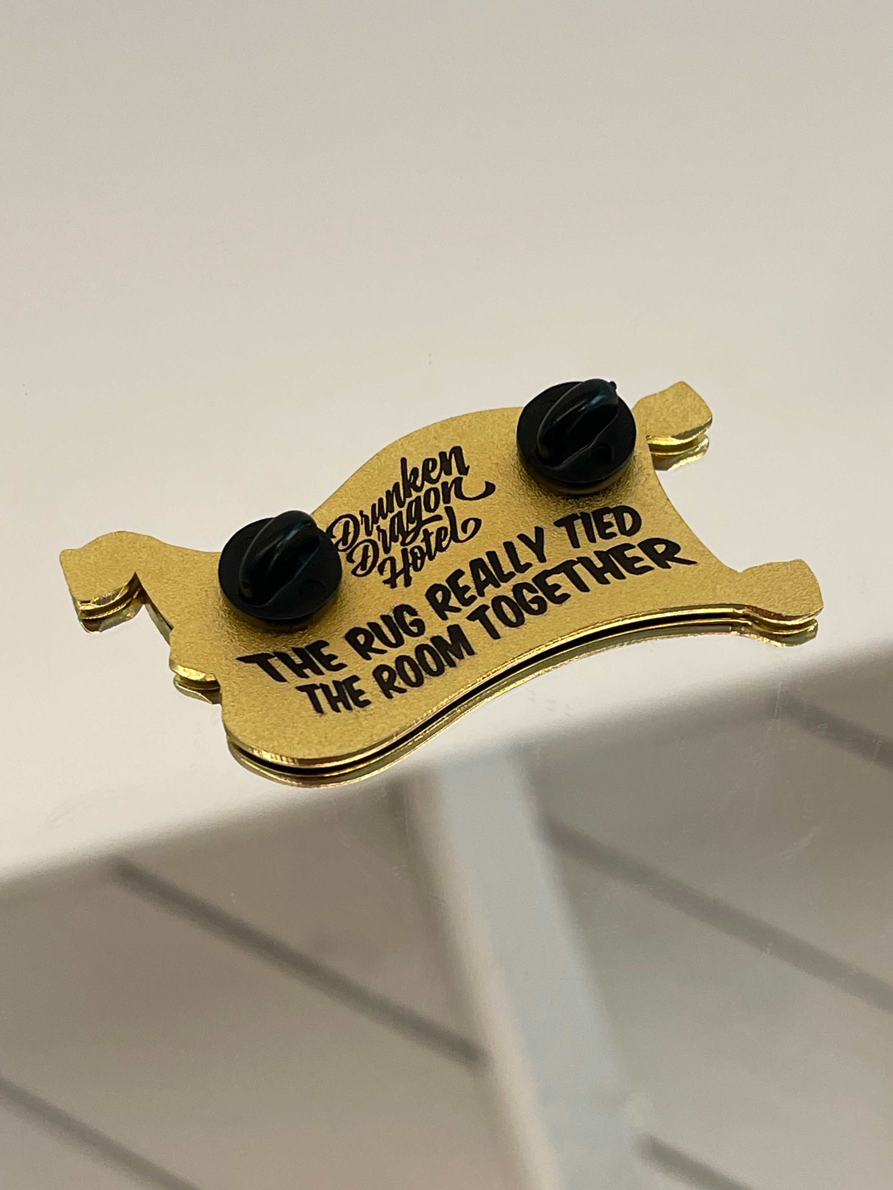 Black/Gold Magic Rug Enamel Pin 2.4"
