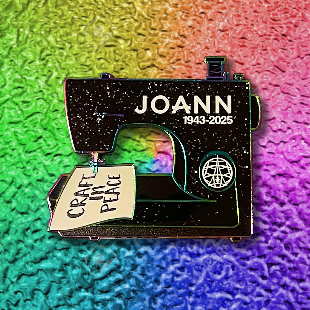 Rainbow Joann RIP Sewing Enamel Pin 2" only 10 MADE