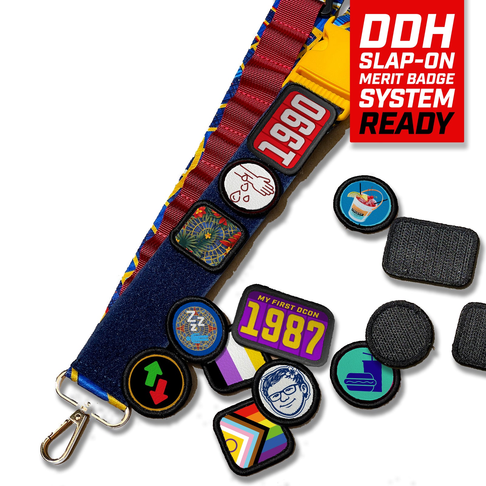 DDH Deluxe 80s Carpet Slap-on Merit Badge Lanyard with Velcro