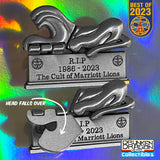 Marriott Lion 2023 Lost Head Pin 1.8" Antique Silver