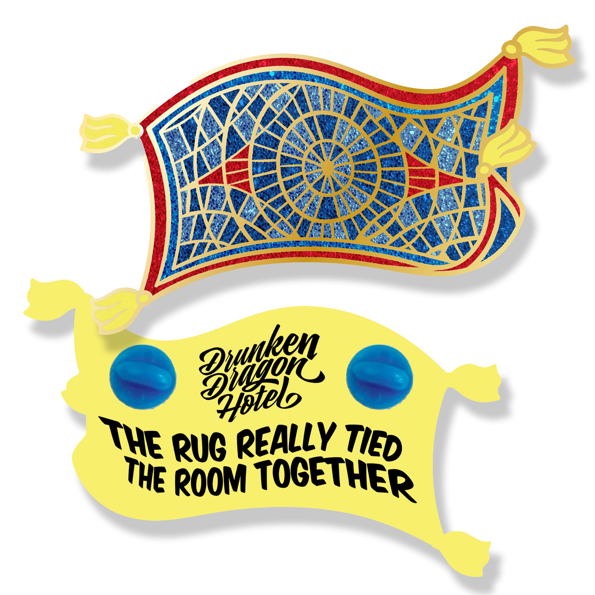 Glitter Magic Rug Enamel Pin 2.4"