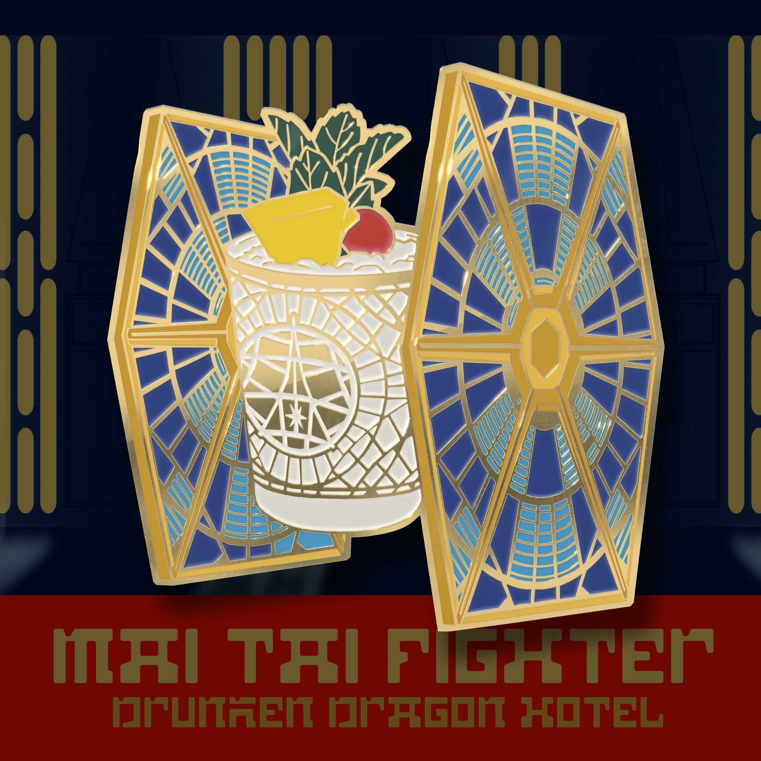 Star Wars Gold Carpet Mai Tai Fighter Pin