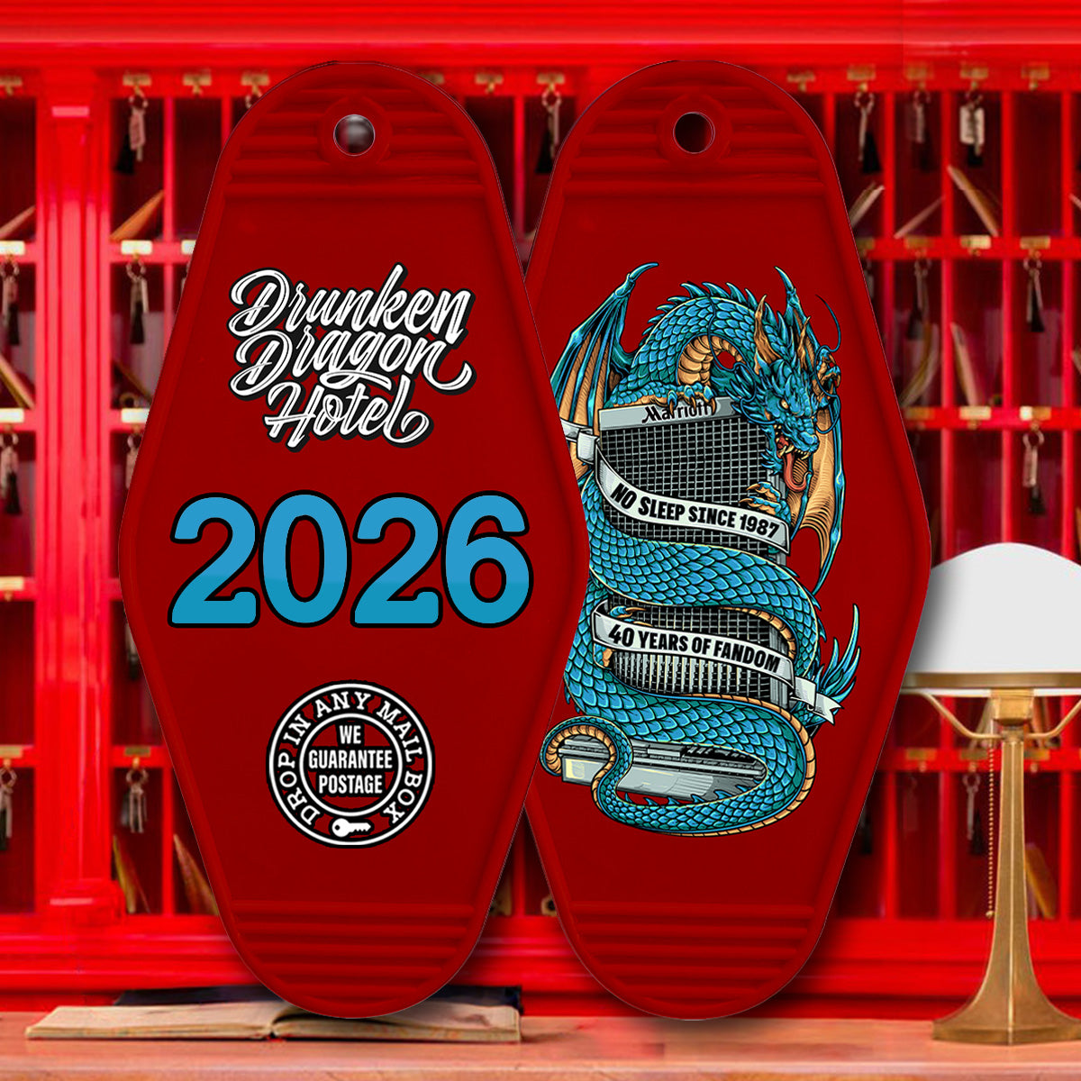 DDH 40 years of no sleep red keychain