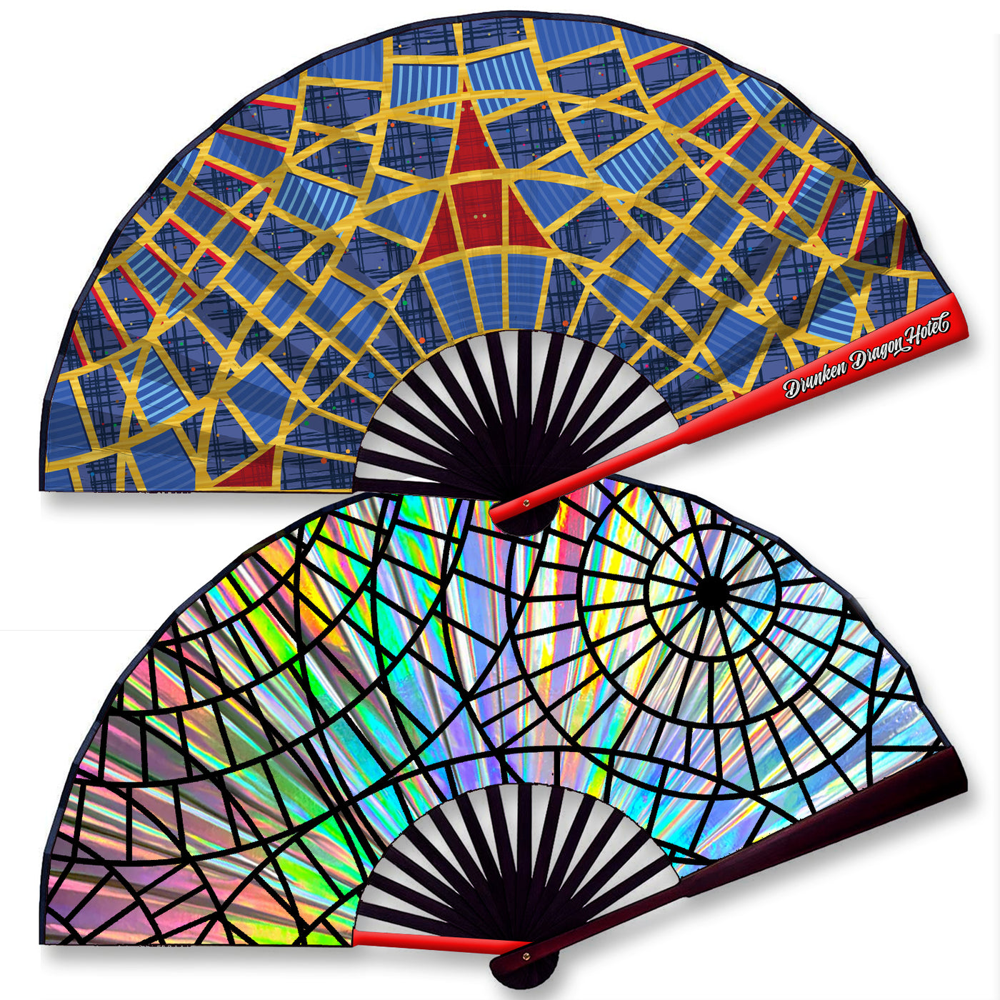 Carpet Holographic Foil Rave Hand Fan