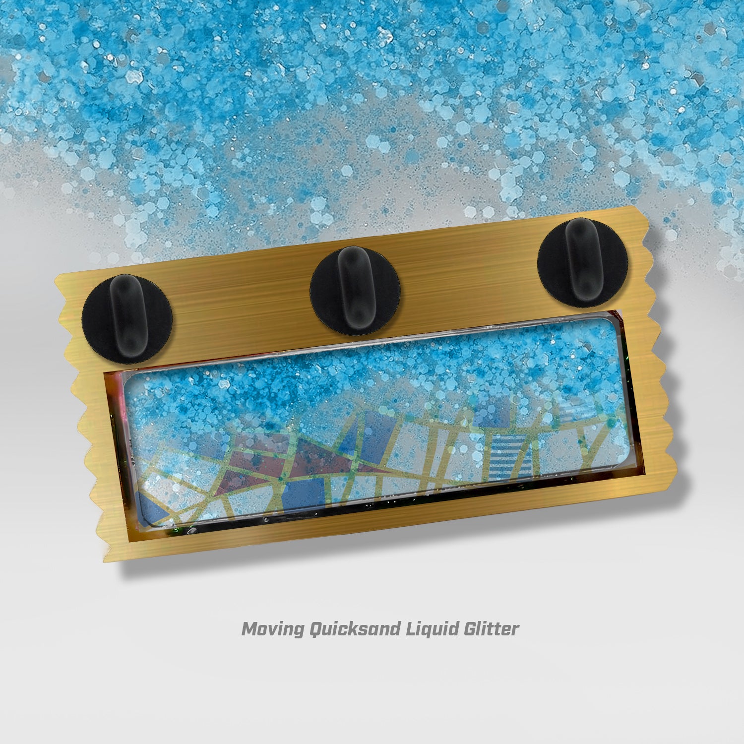 Liquid Glitter Carpet Ribbon Pin 2.4"