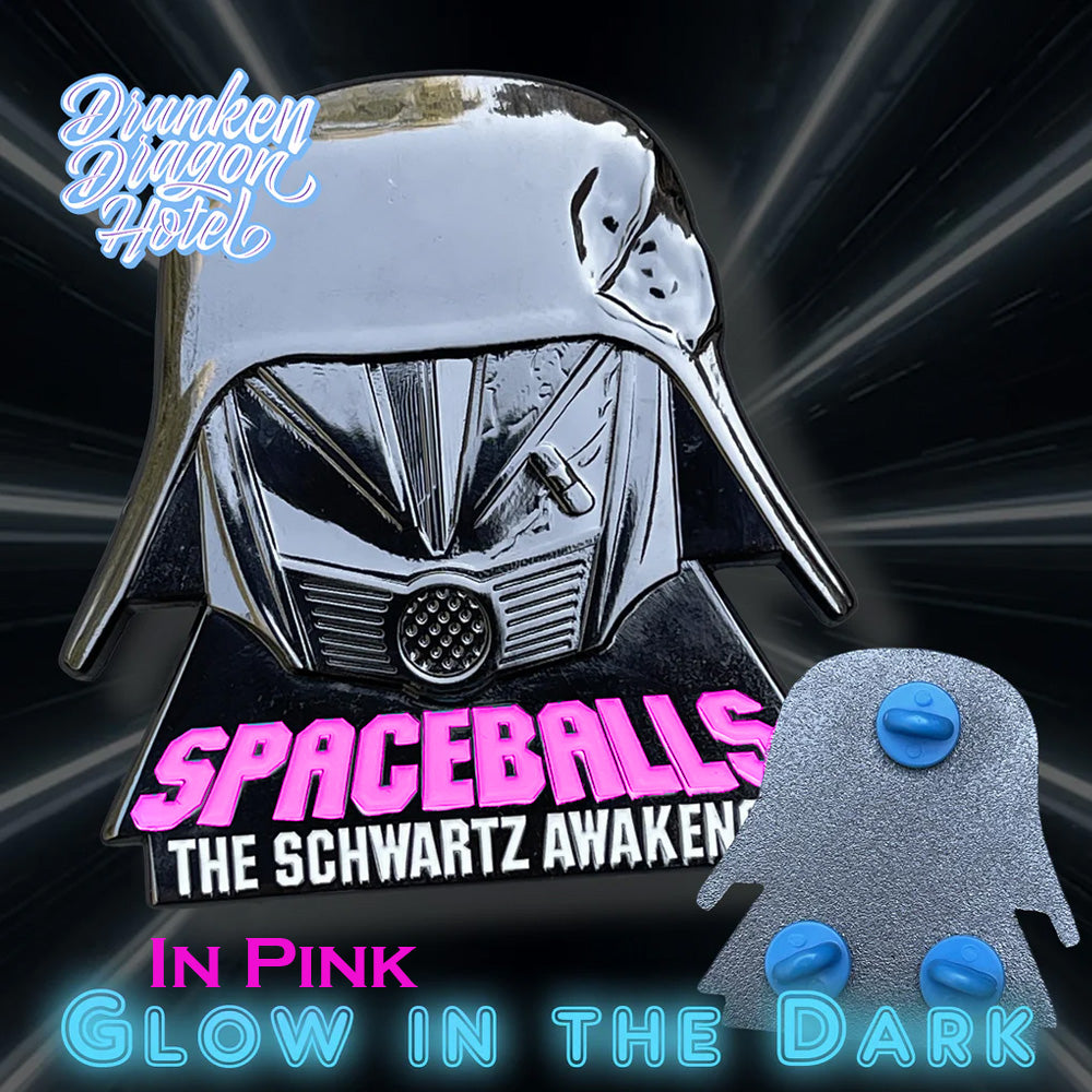 Spaceballs the Schwartz Awakens Pin Black, Pink letters
