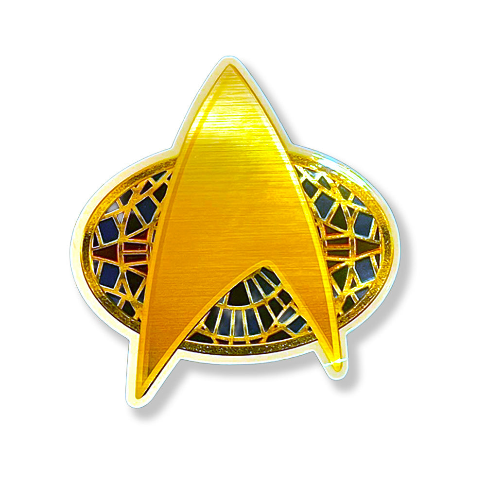 2.5"x3.25" Star Trek Com Carpet badge Sticker