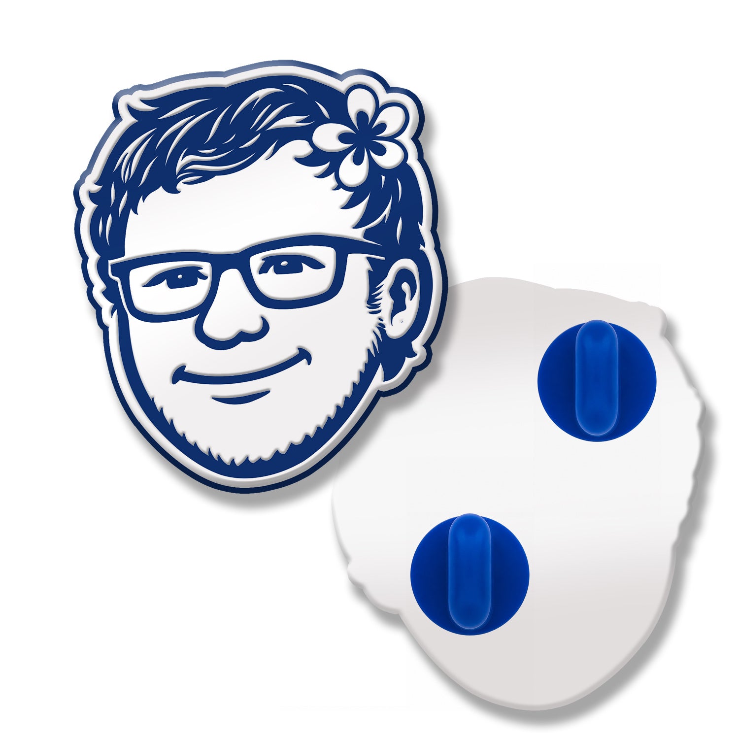 Sven the Enamel Pin 1" White Blue
