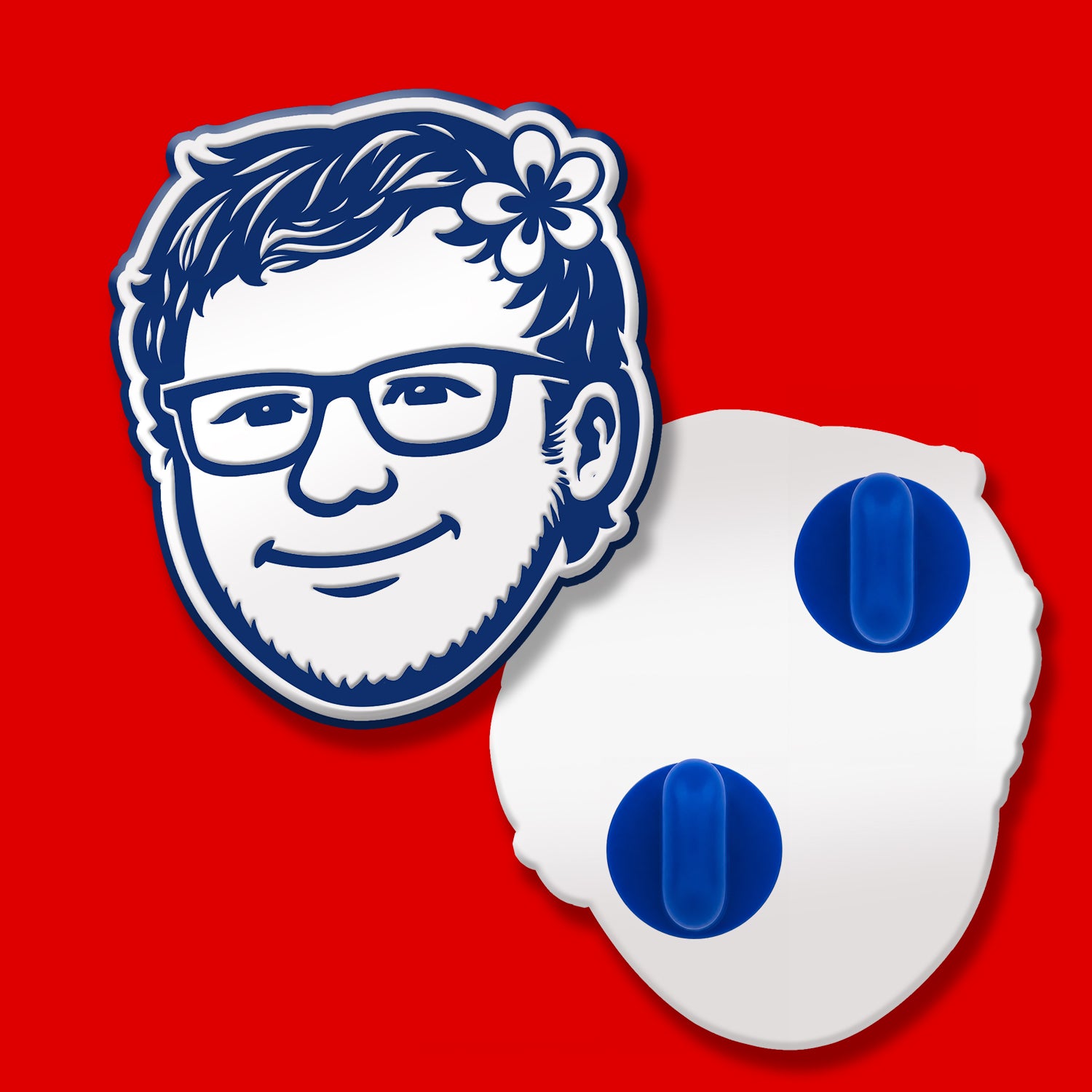 Sven the Enamel Pin 1" White Blue