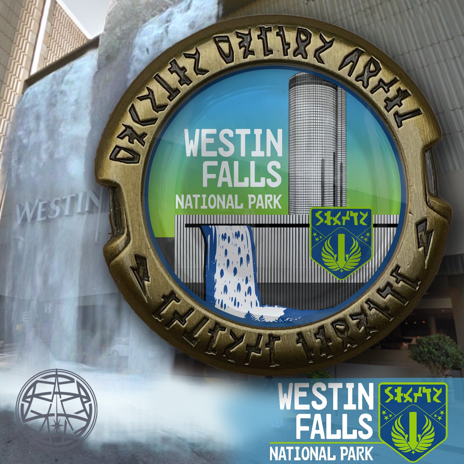 Westin Falls National Park DDH made Printed Pin 1.75"