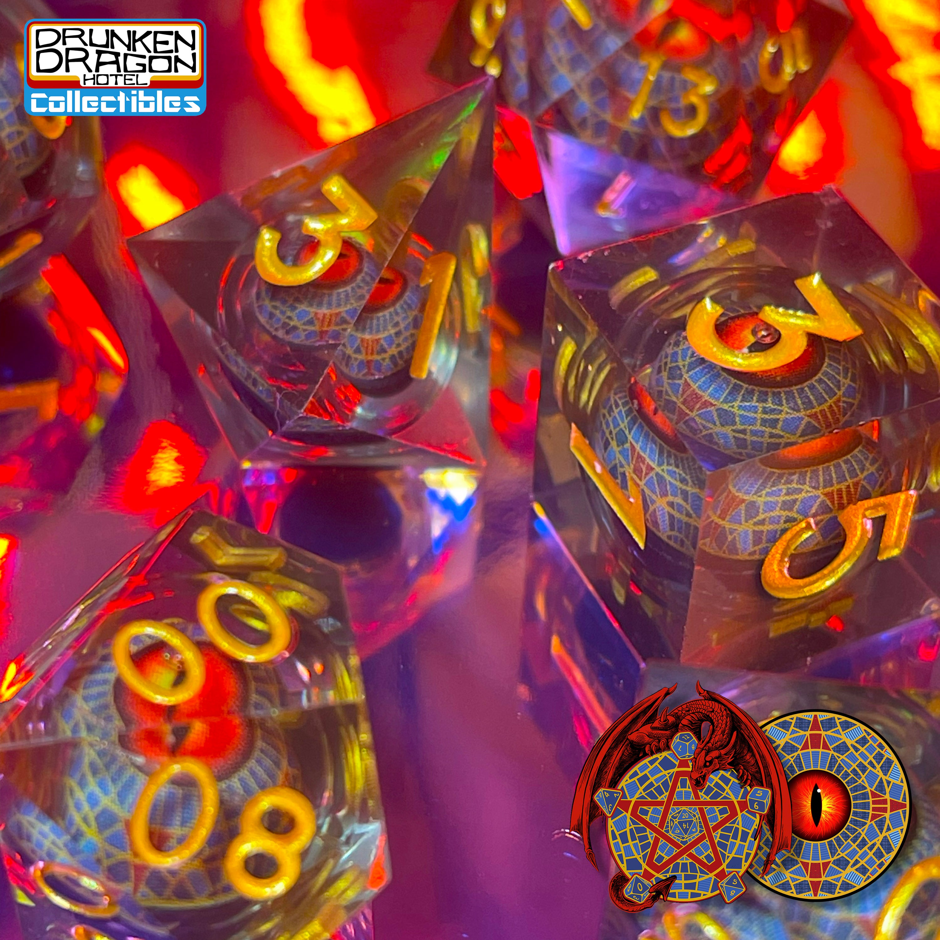 7PCS Set Dice Moving Marriott Carpet Eye DnD