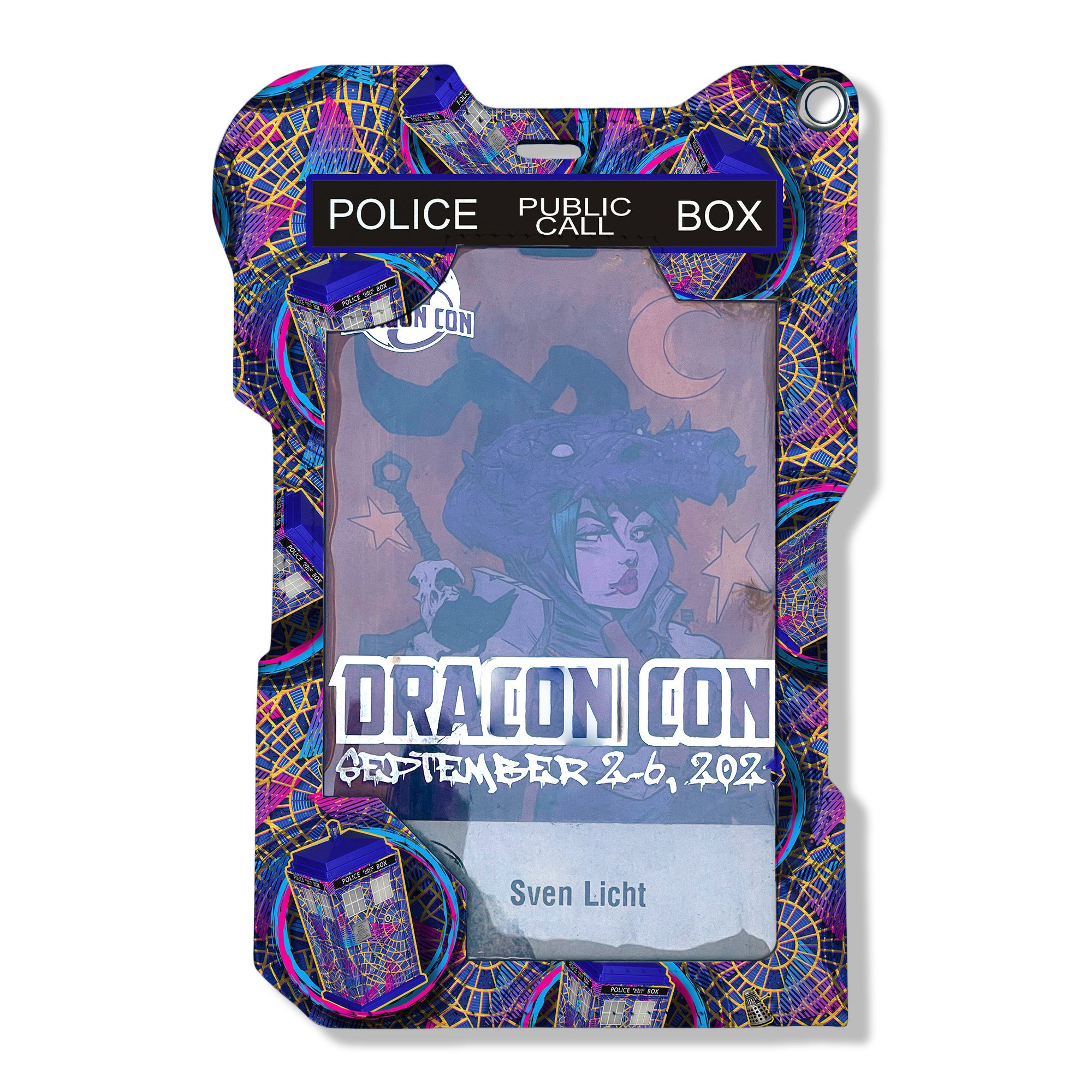 Tardis carpet DCON Pass Badge Holder