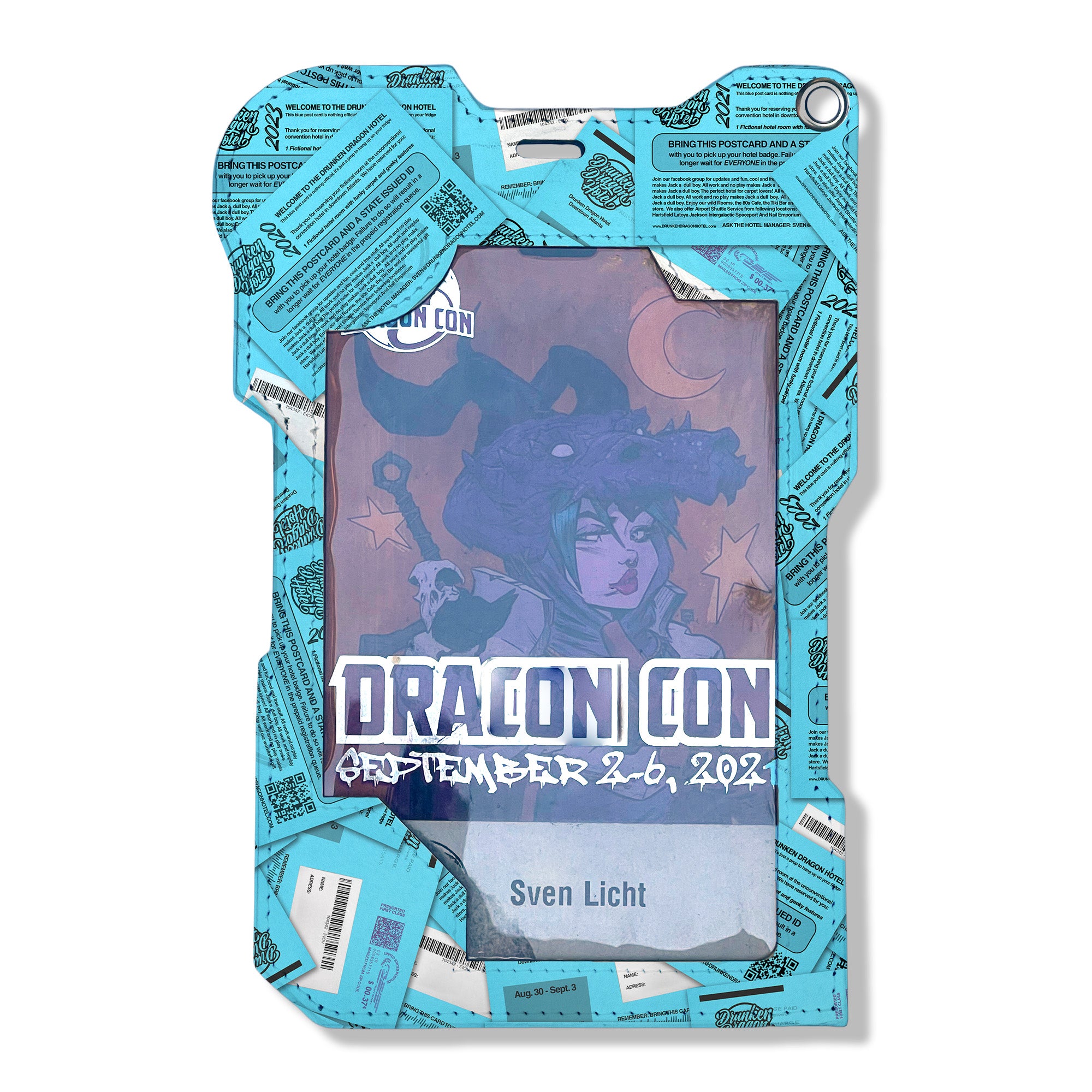 Blue Post Card DCON Pass Badge Holder