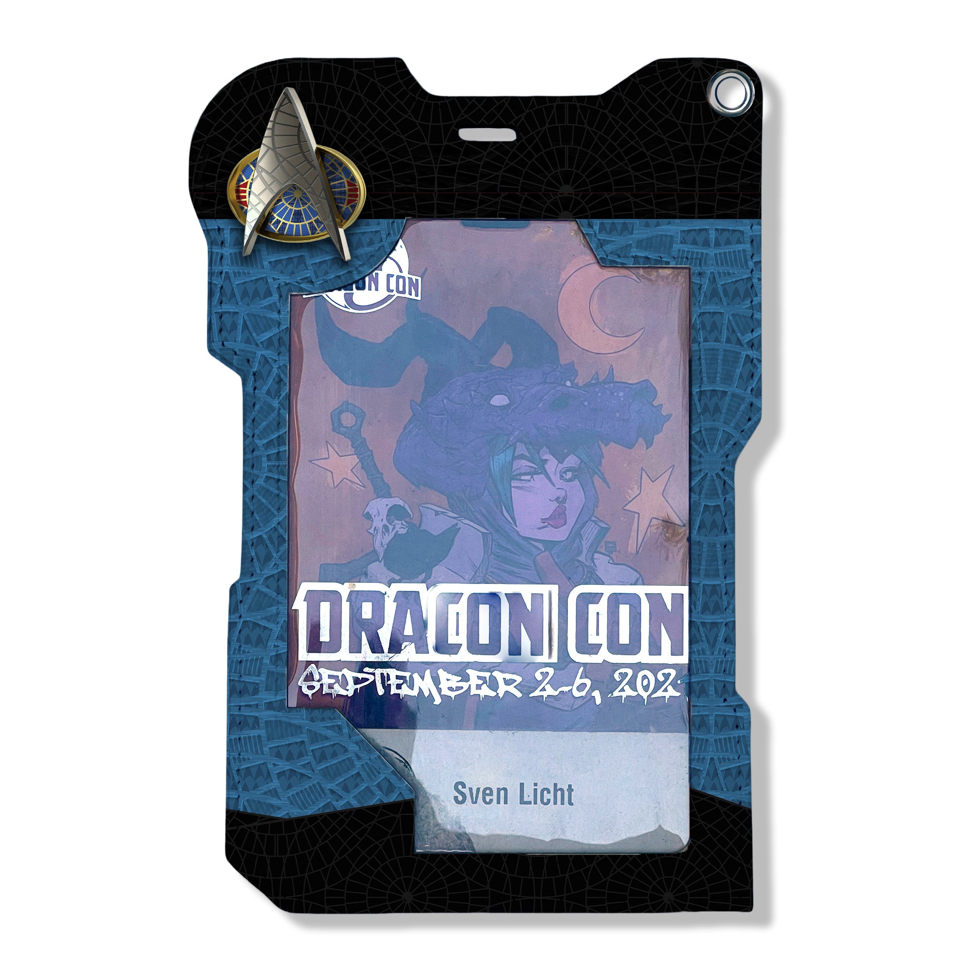 Star Trek Carpet DCON Pass Badge Holder Blue