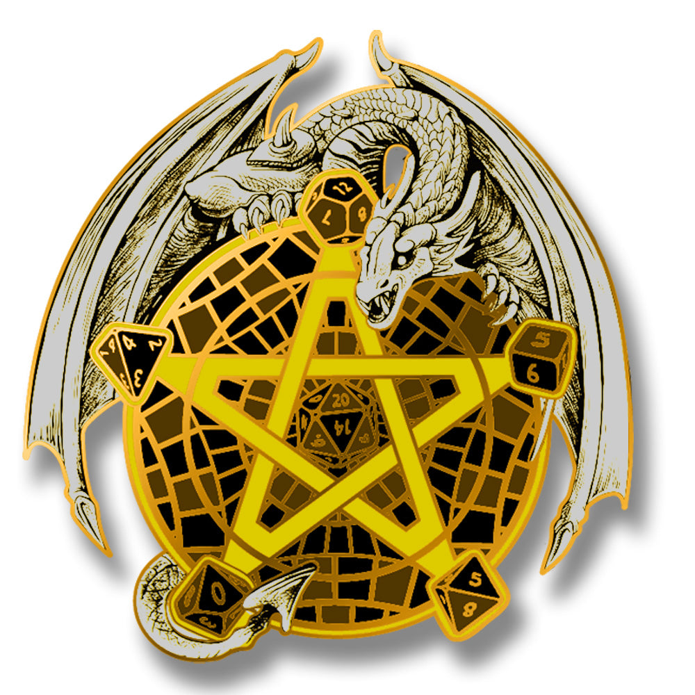 Only 20 DnD Drunken Dragon Hotel 3.25" Carpetgram gold Pin