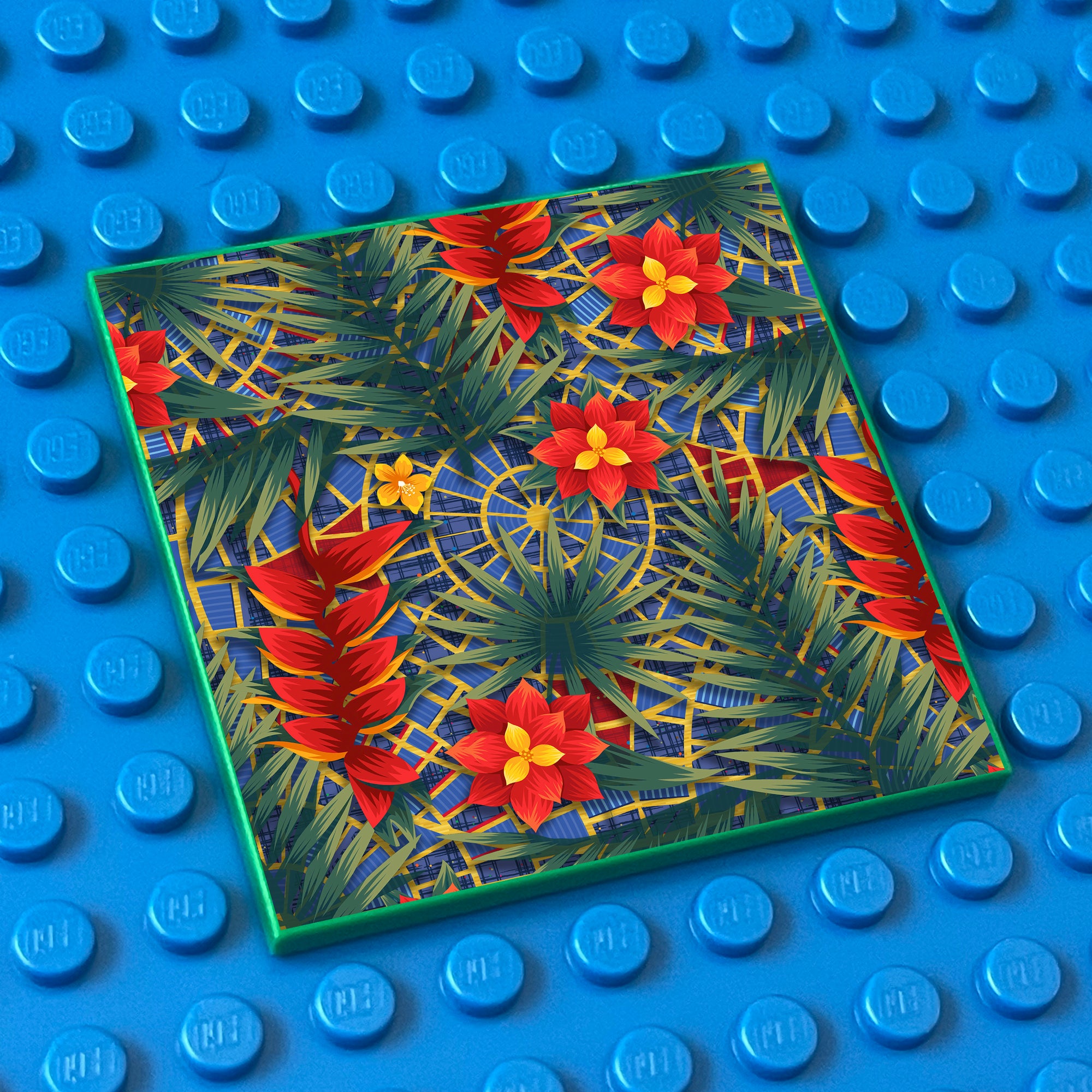 Green Tiki Big Lego Tile