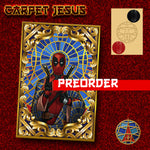 DeadPool Carpet/Marvel Jesus Enamel Pin Gold/Glitter/Print 2.3"