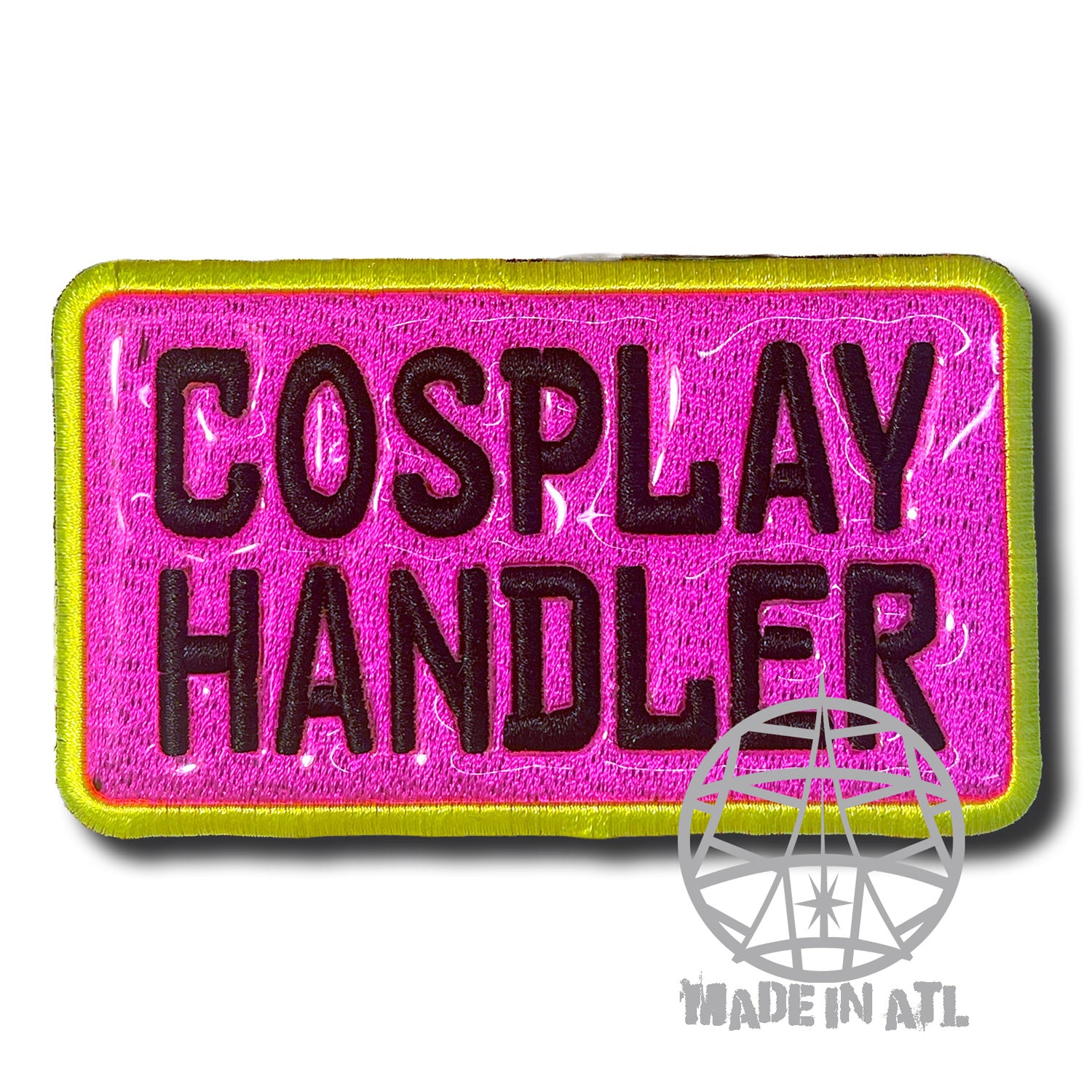 Patch Cosplay Handler Neon pink vinyl inlay 4"