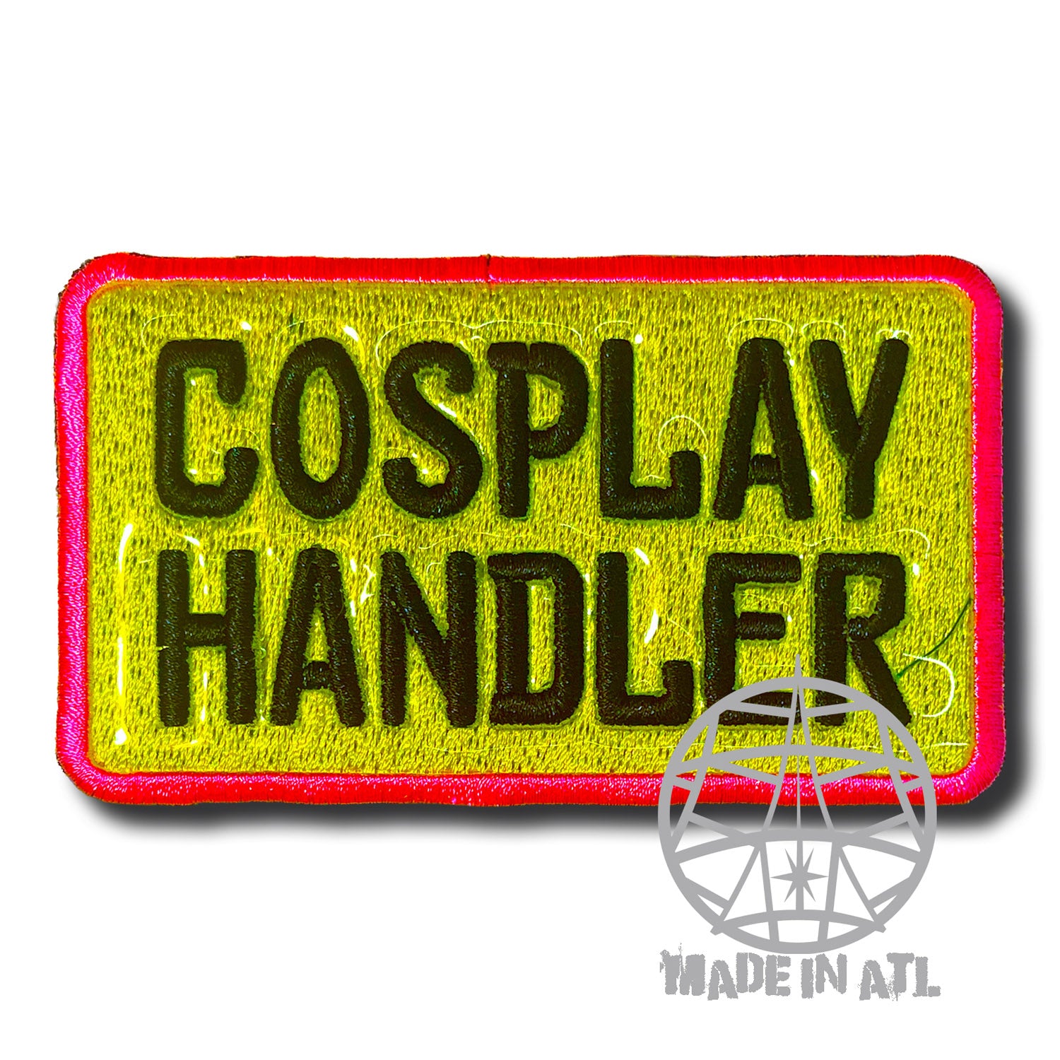 Patch Cosplay Handler Neon Yellow vinyl inlay 4"