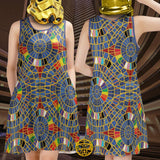 Rainbow Pride Carpet Sleeveless Dress w. Pockets (New Cut)
