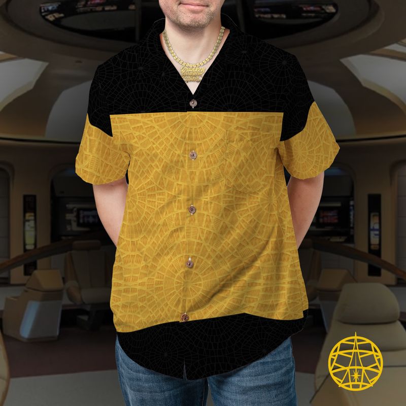 Star Trek Carpet Yellow Hawaiian Shirt (ETA 3 Weeks)