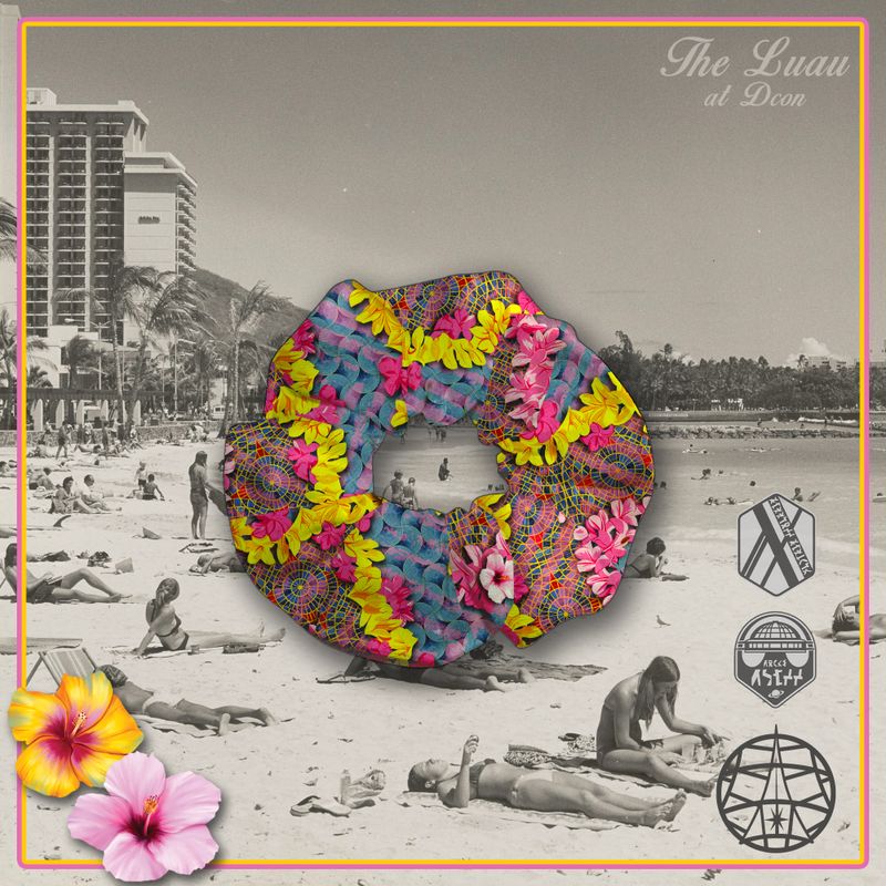 Vintage Hyatt & Marriott Carpet Dcon Luau Satin Scrunchie (ETA 3 weeks)