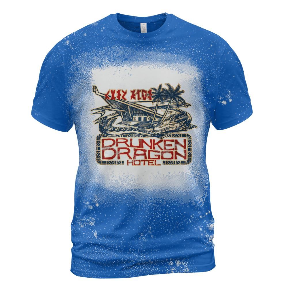 Drunken Dragon Hotel Logo Hut Bleached T-Shirt (ETA 3 weeks)