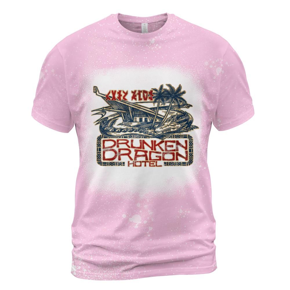 Drunken Dragon Hotel Logo Hut Bleached T-Shirt (ETA 3 weeks)