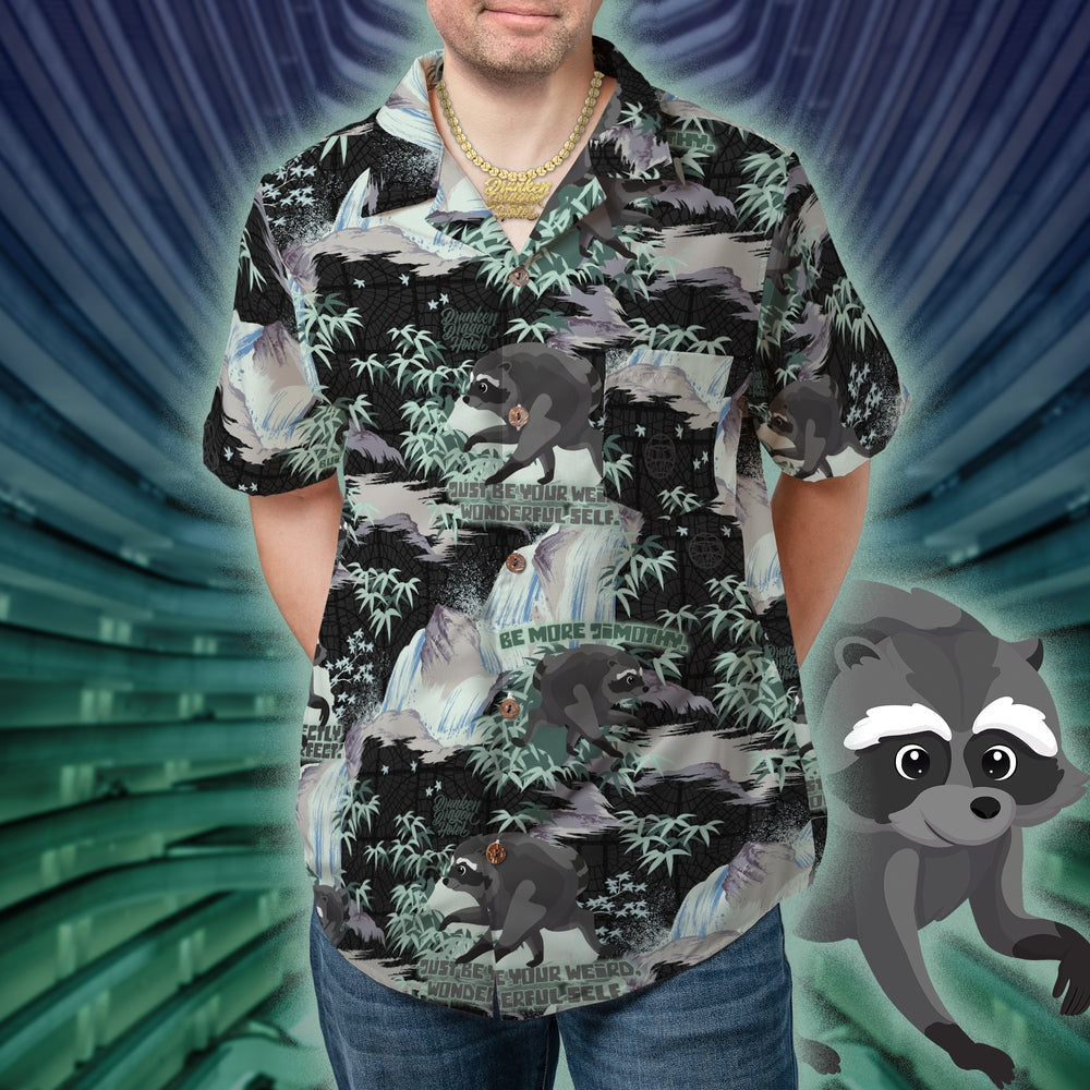 DDH Jimothy Raccoon Hawaiian Shirt Black (ETA 3 weeks)