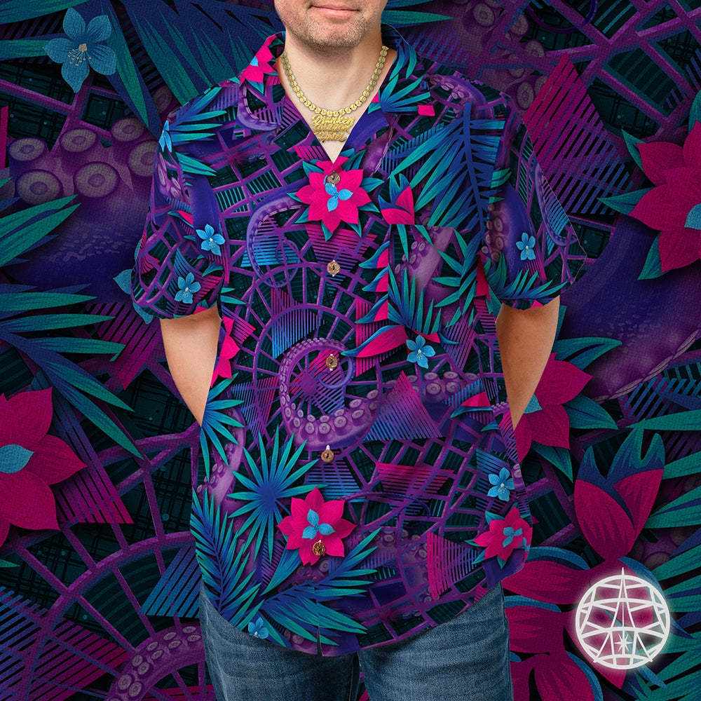 80s Tiki Cthulhu Carpet DDH Hawaiian Shirt (ETA 3 weeks)